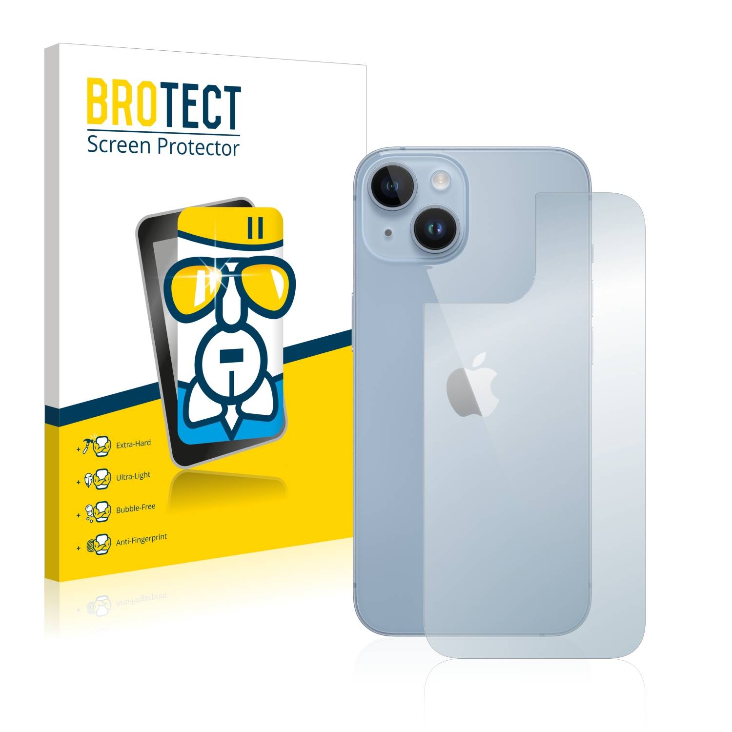 BROTECT AirGlass Glas Schutz-Folie für Apple iPhone 14 (Rückseite) - Schutzglas