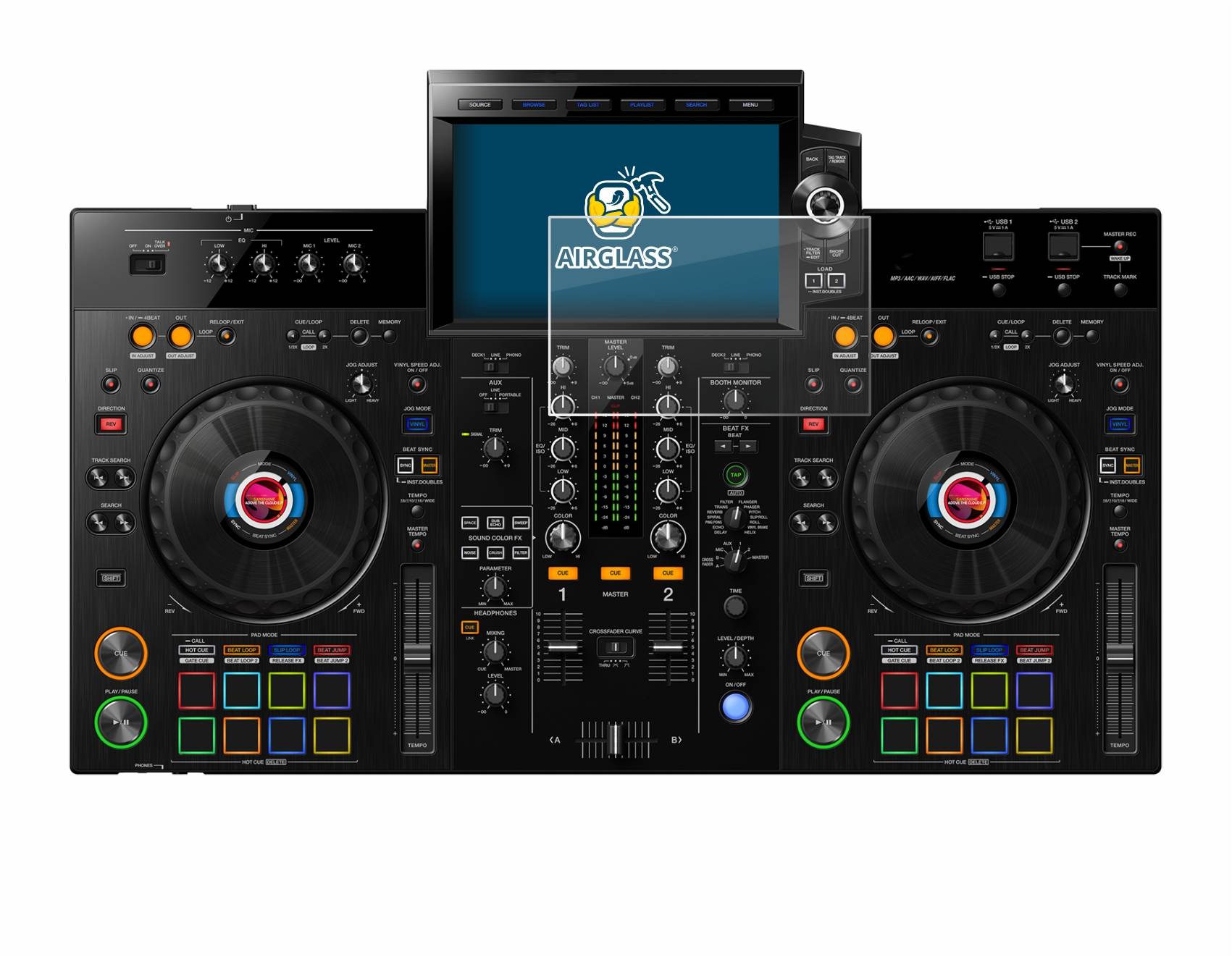 BROTECT AirGlass Flexible Schutz Glas Folie für Pioneer XDJ-RX3 Klar Transparent