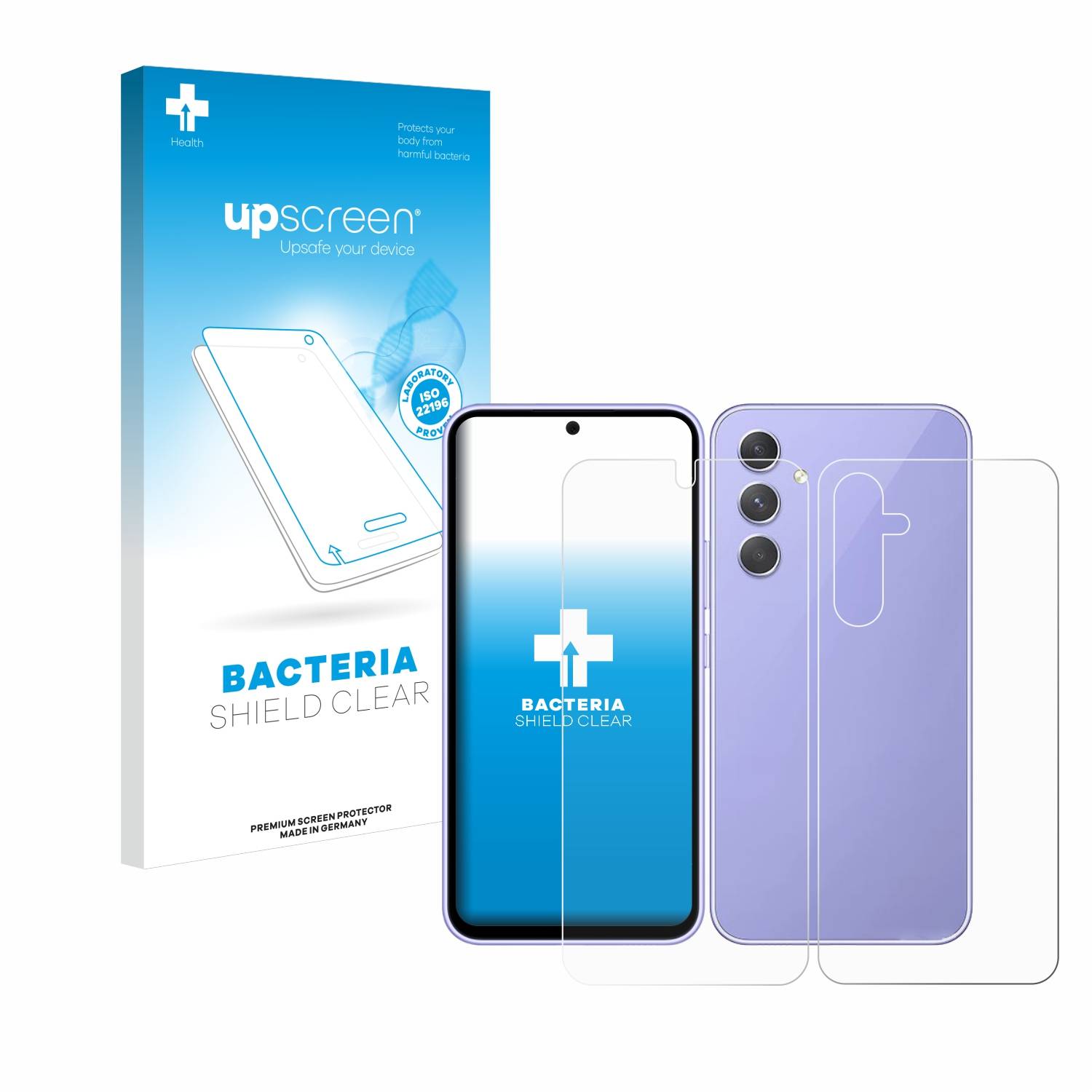 upscreen Bacteria Shield Schutzfolie für Samsung Galaxy A54 5G (Display+Rückseite) - Antibakteriell