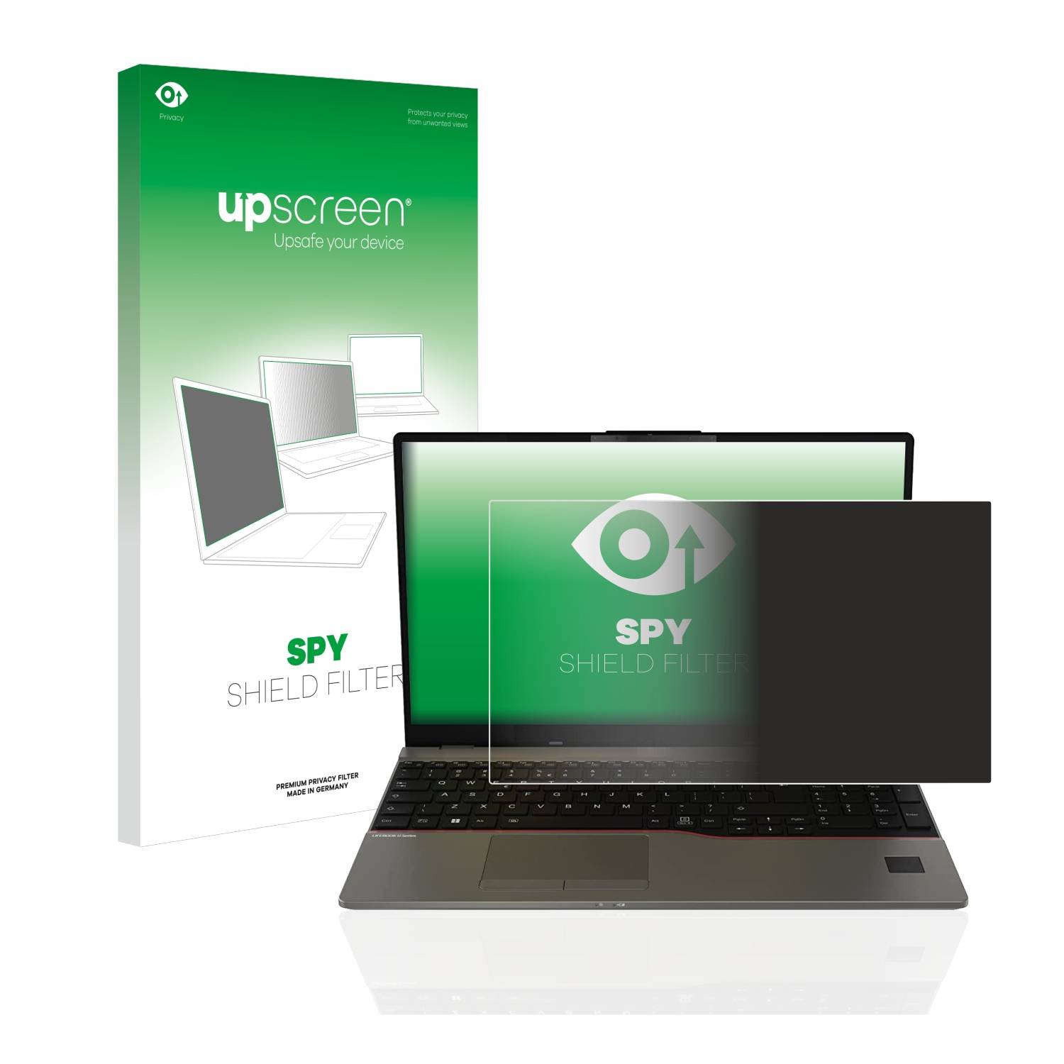 upscreen Blickschutzfilter für Fujitsu Lifebook U7512 Blaulichtfilter Sichtschutz Privacy Anti Spy abnehmbar