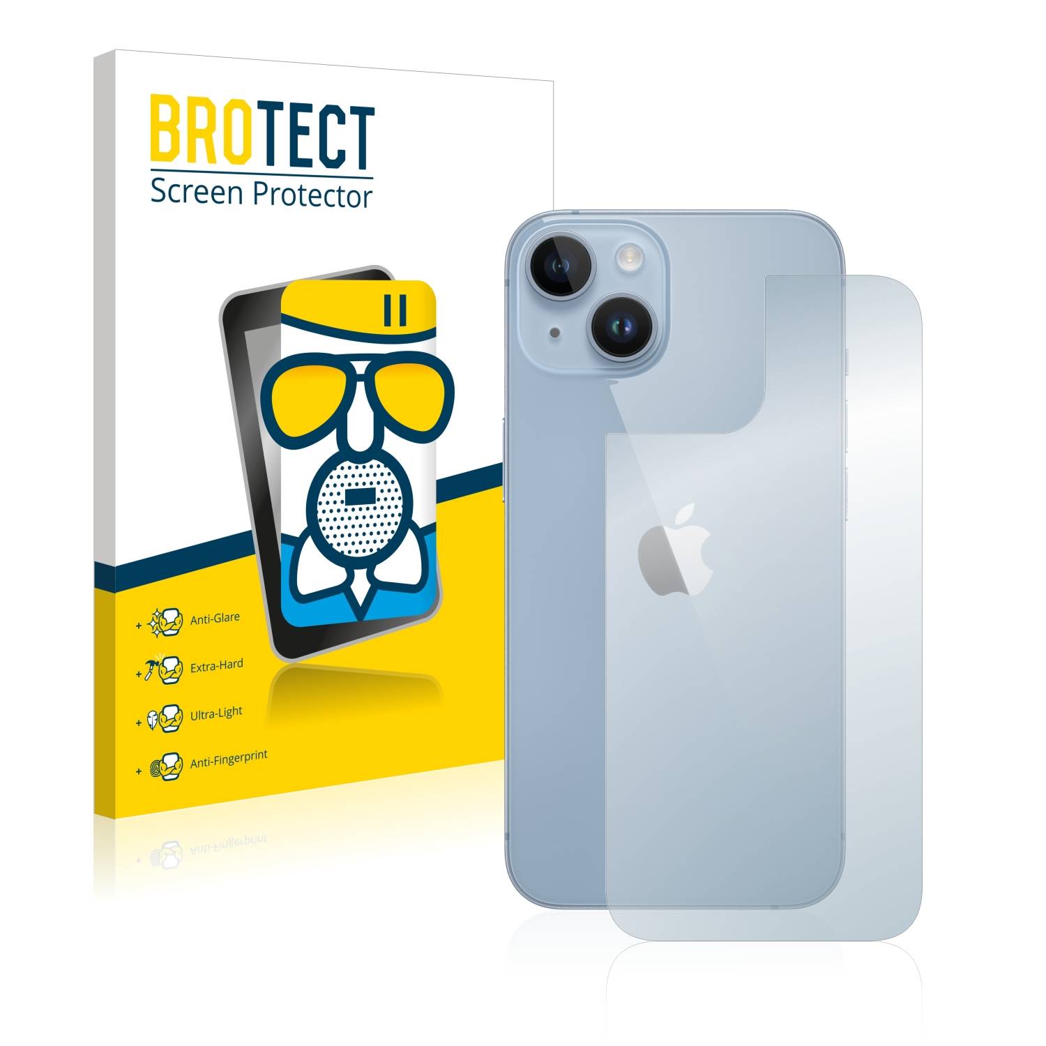 BROTECT AirGlass Matt Glas Schutz Folie für Apple iPhone 14 (Rückseite)