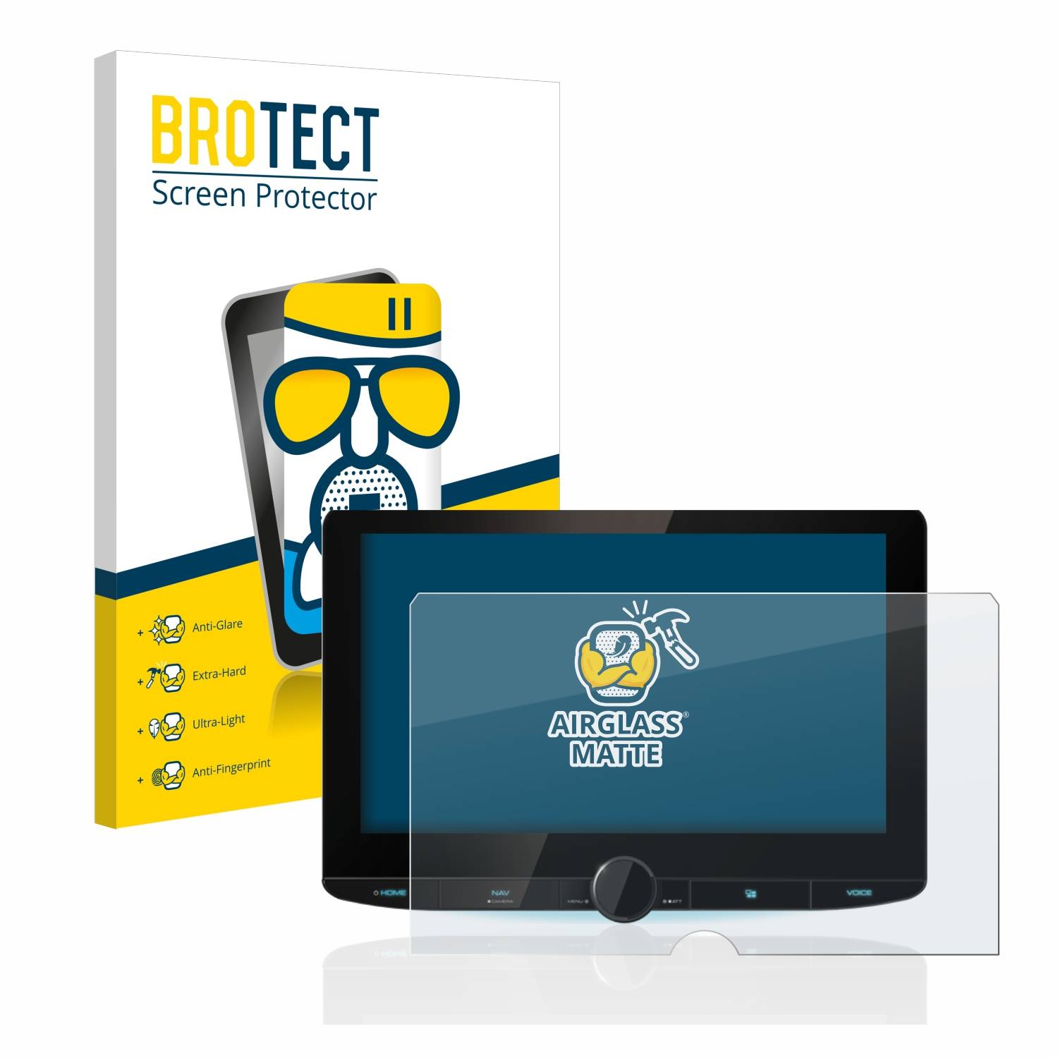 BROTECT AirGlass Matt Glas Schutz Folie für Kenwood DNR992RVS