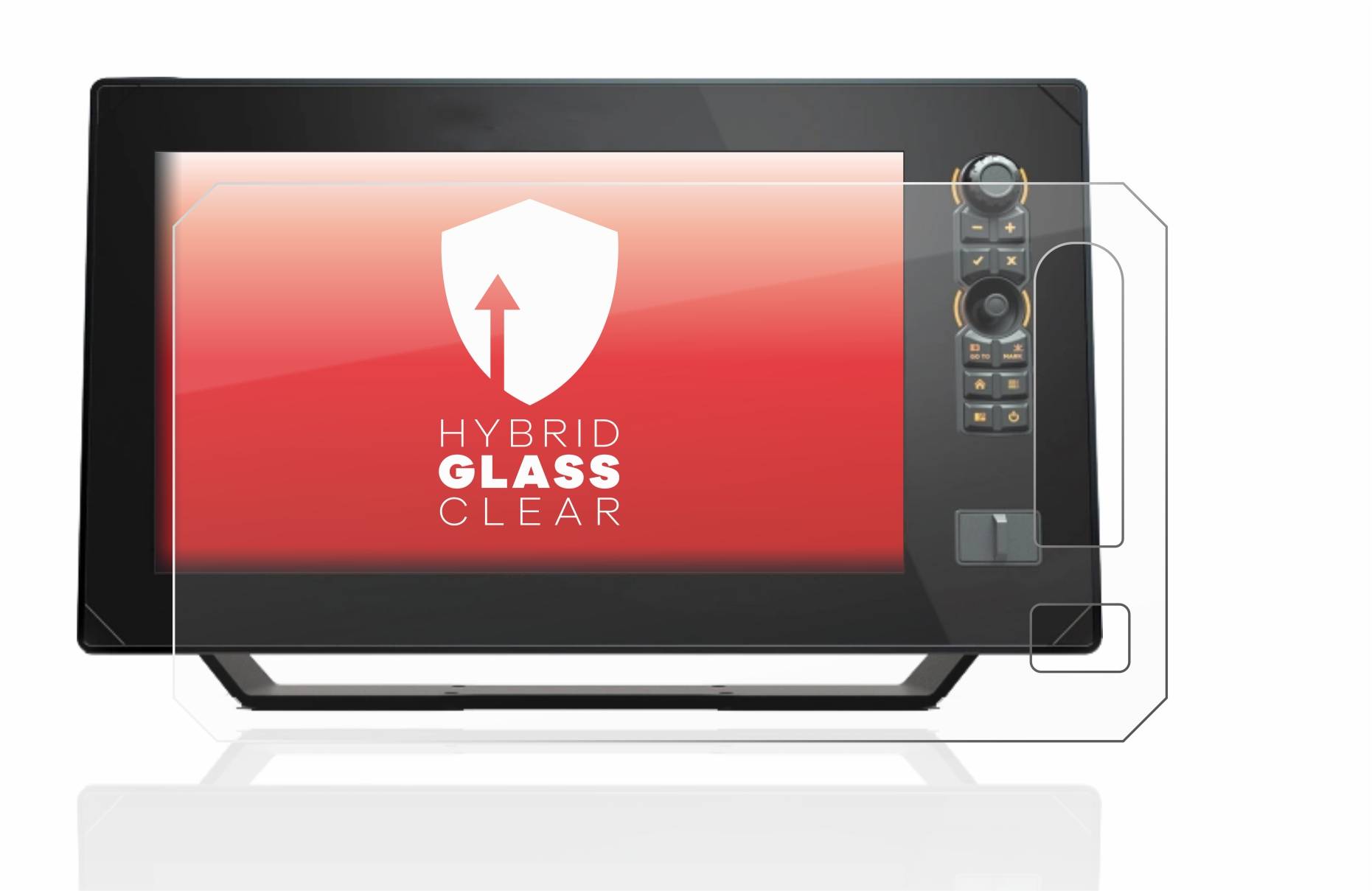 upscreen Hybrid Glas Panzer-Folie für Humminbird Apex 13 MEGA SI+