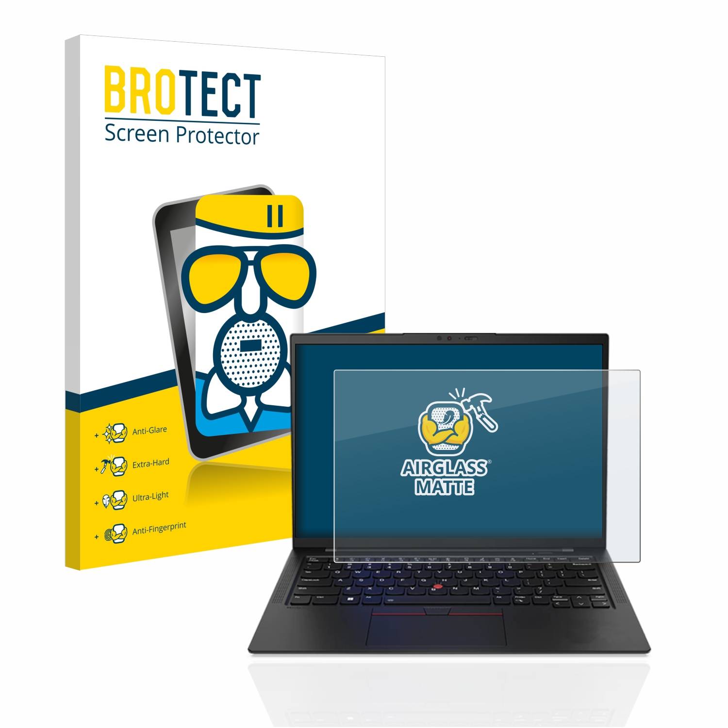 BROTECT AirGlass Matt Glas Schutz Folie für Lenovo ThinkPad X1 Carbon Non-Touch 14 (10. Gen.)