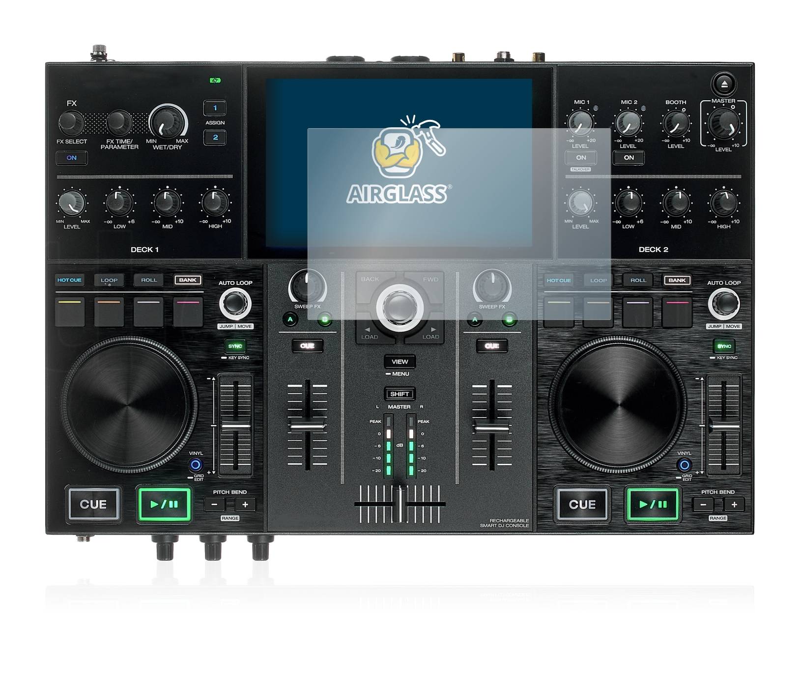 BROTECT AirGlass Flexible Schutz Glas Folie für Denon DJ Prime Go Klar Transparent