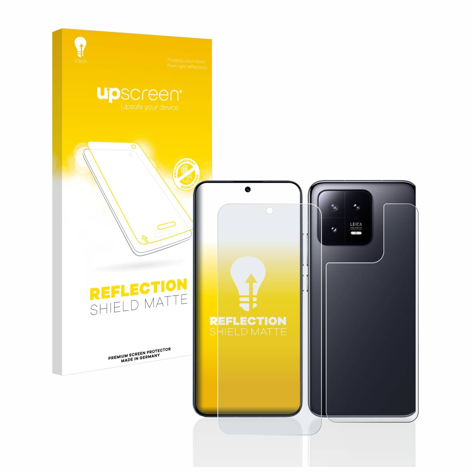upscreen Reflection Shield Matt Schutzfolie für Xiaomi 13 (Display+Rückseite)
