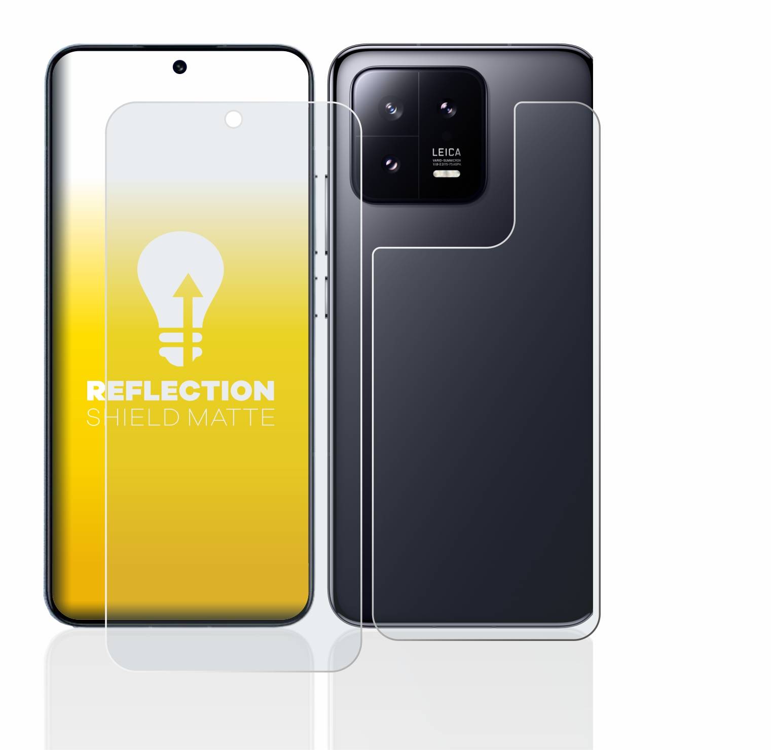 upscreen Reflection Shield Matt Schutzfolie für Xiaomi 13 (Display+Rückseite)