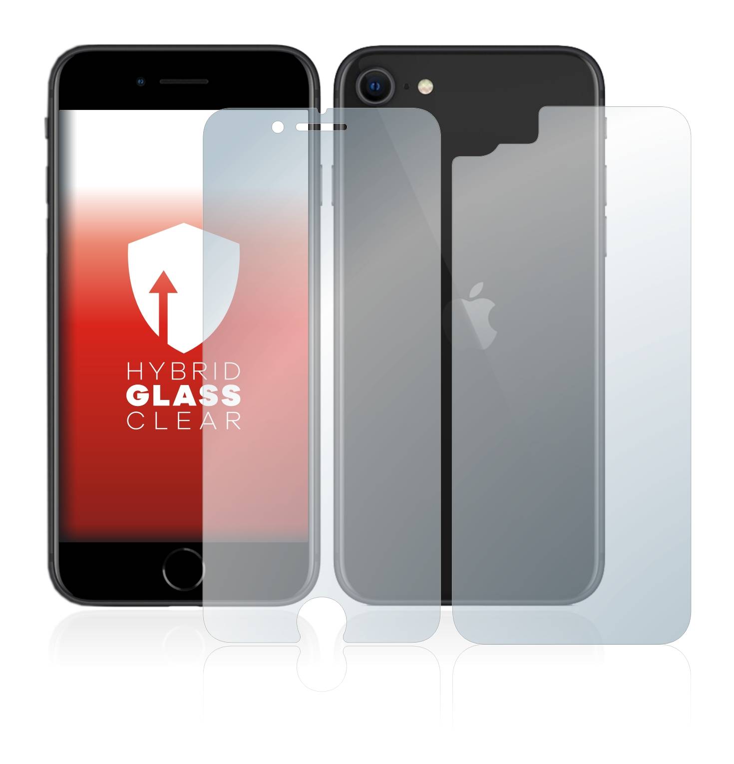 upscreen Hybrid Glas Panzer-Folie für Apple iPhone SE 2 2020 (Display+Rückseite)