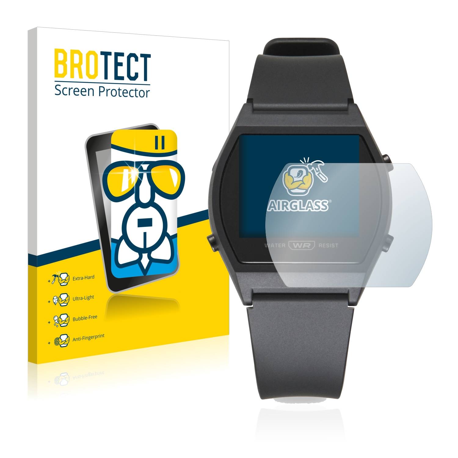 BROTECT AirGlass Glas Schutz-Folie für Casio LW-204-1BEF - Schutzglas