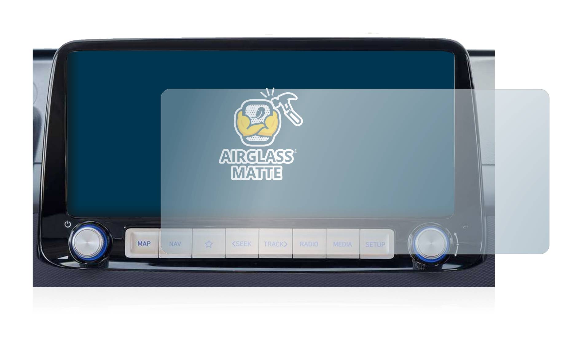 BROTECT AirGlass Matt Glas Panzer Folie für Hyundai Kona 2020 Infotainment System 10
