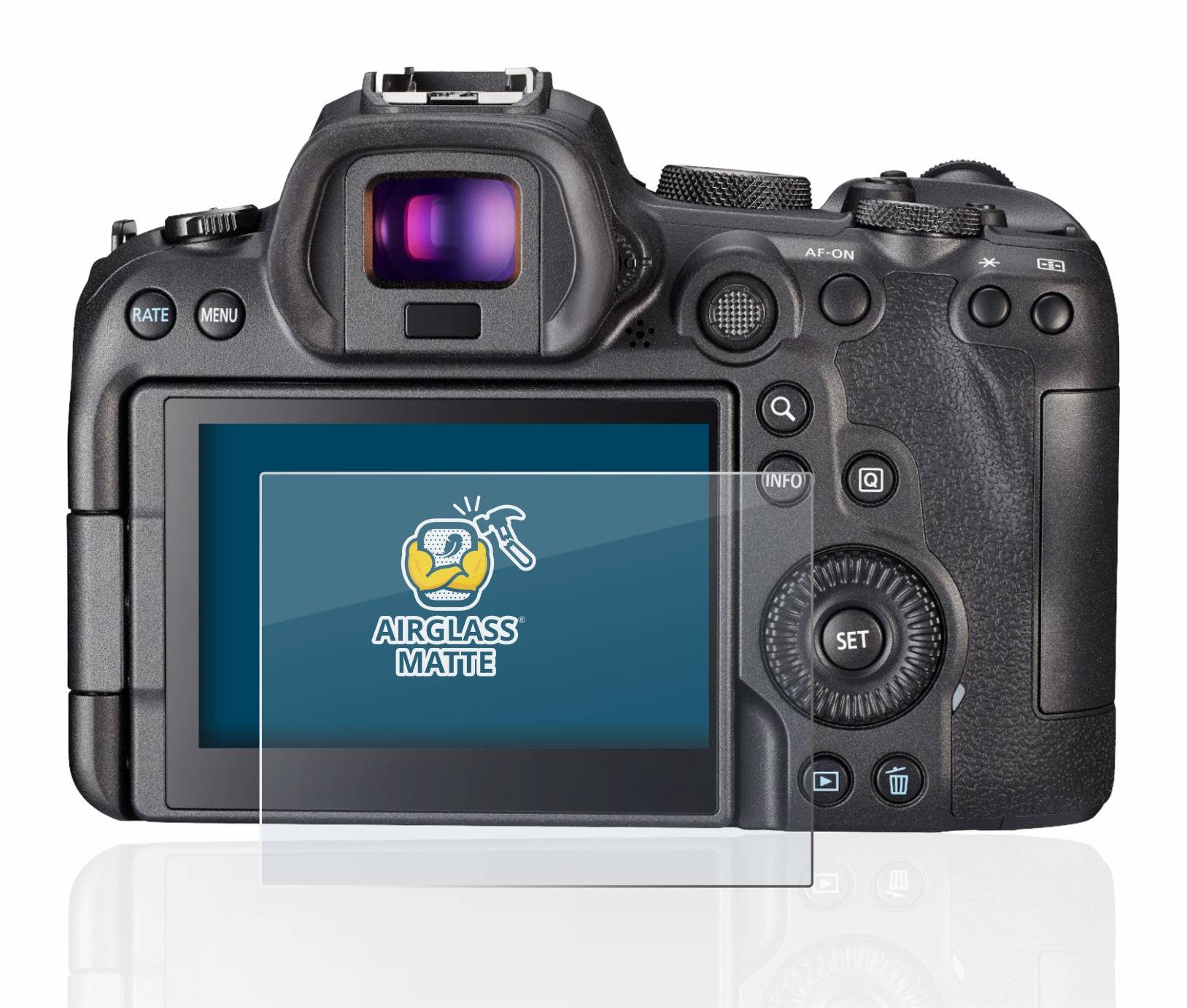 BROTECT AirGlass Flexible Schutz Glas Folie für Canon EOS R6 Matt Entspiegelt
