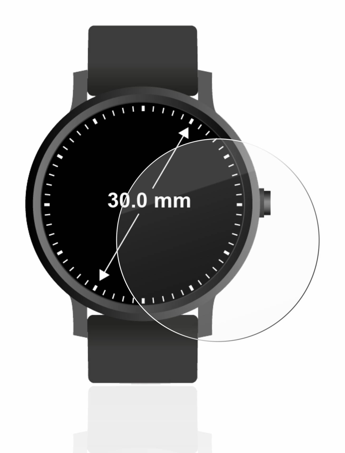 upscreen Hybrid Glas Schutz-Folie für Armbanduhren (Kreisrund, ø: 30 mm)
