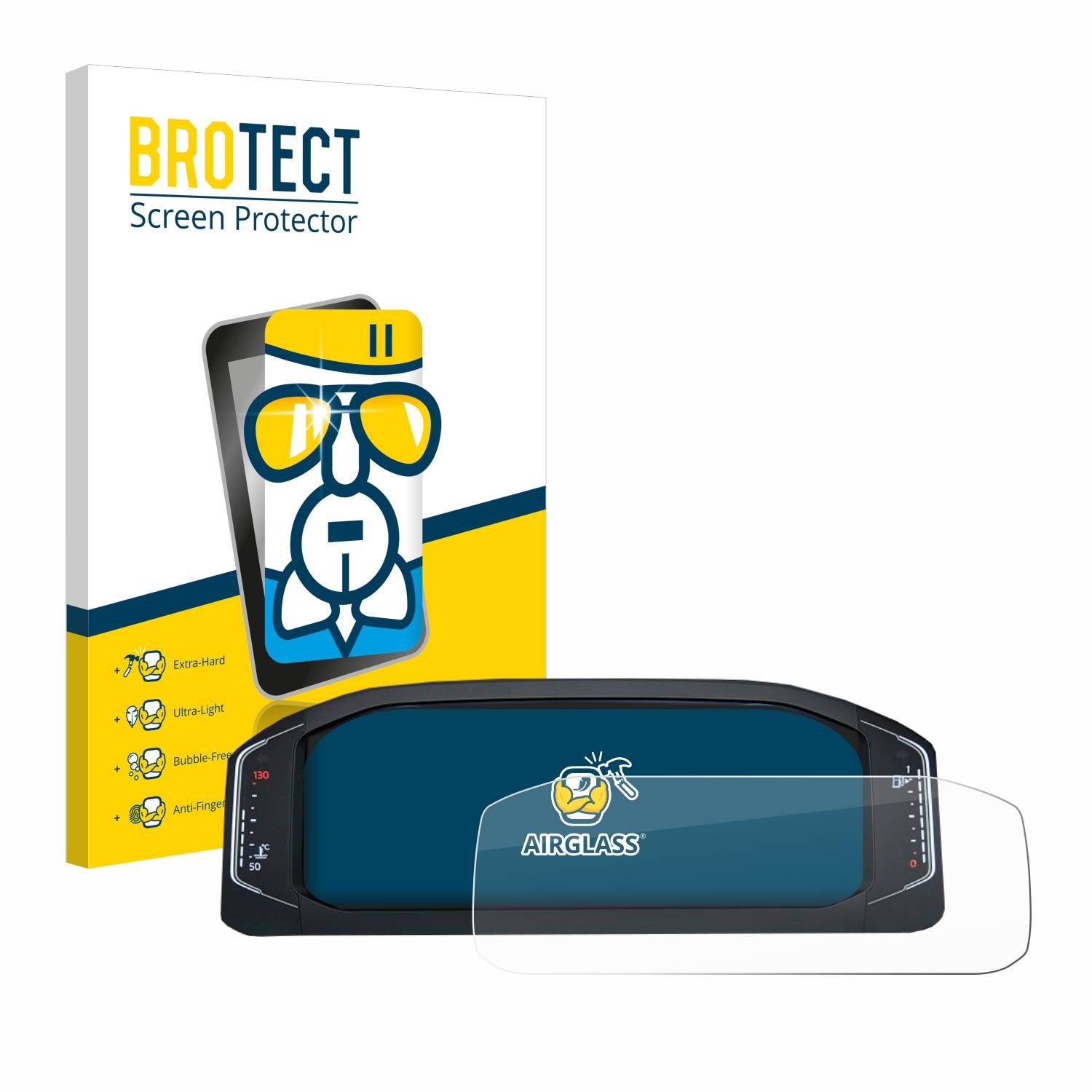 BROTECT AirGlass Glas Panzer-Folie für Volkswagen Active Info Display T-Roc - Schutzglas