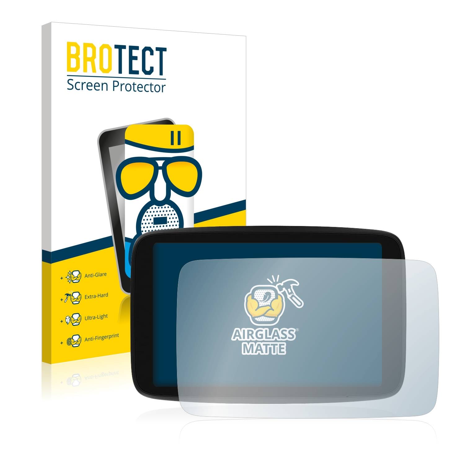 BROTECT AirGlass Flexible Schutz Glas Folie für TomTom GO Camper Max Matt Entspiegelt
