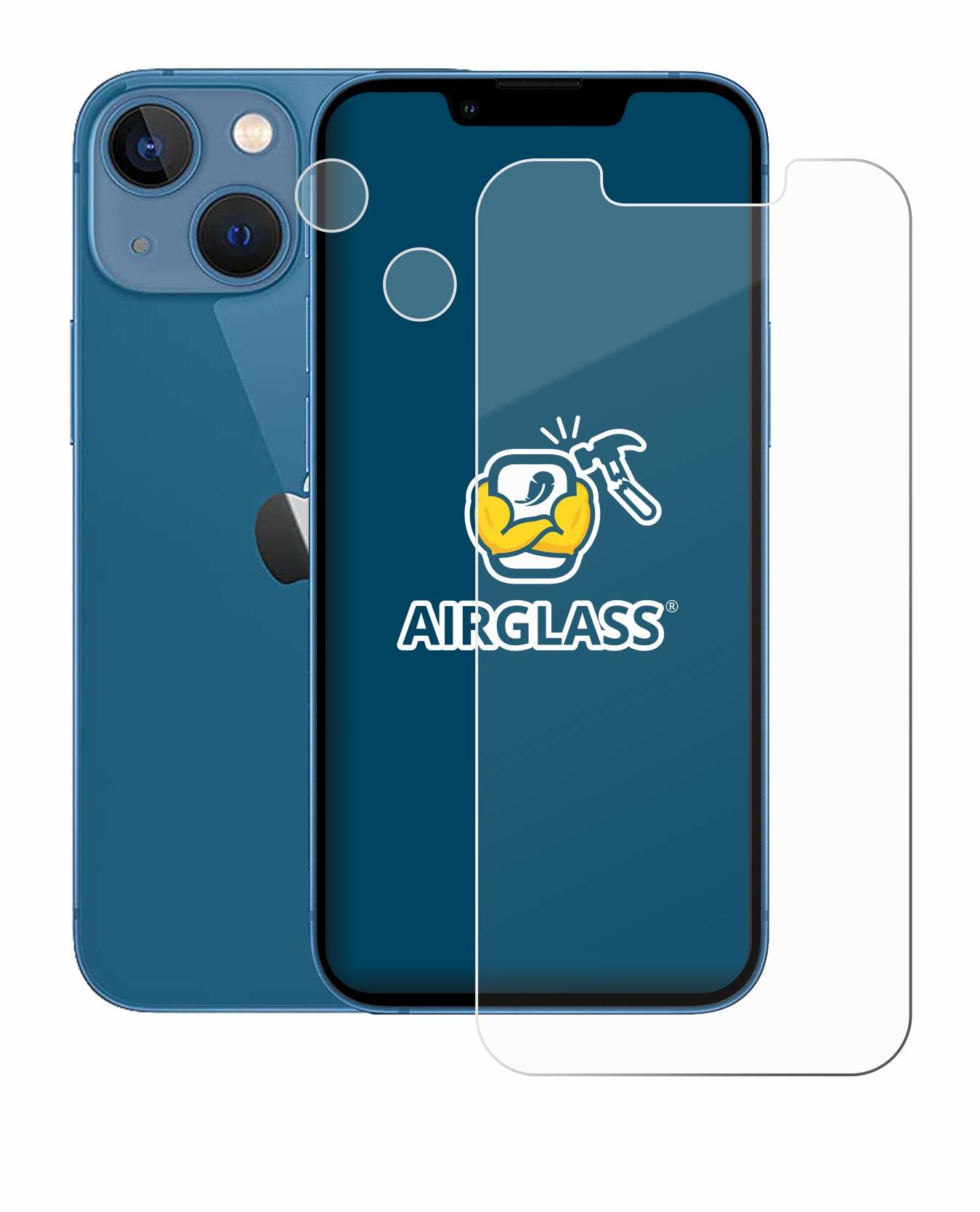 BROTECT AirGlass Glas Panzer-Folie für Apple iPhone 13 mini (Display+Kamera) - Schutzglas