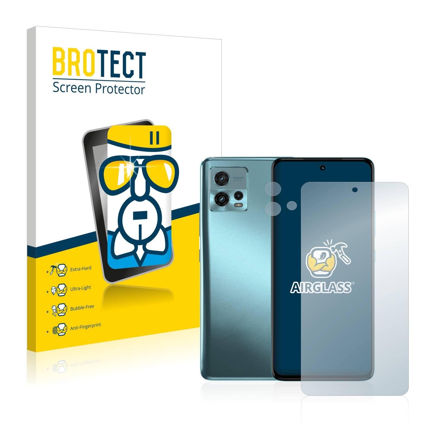 BROTECT AirGlass Glas Schutz-Folie für Motorola Moto G72 (Display+Kamera) - Schutzglas