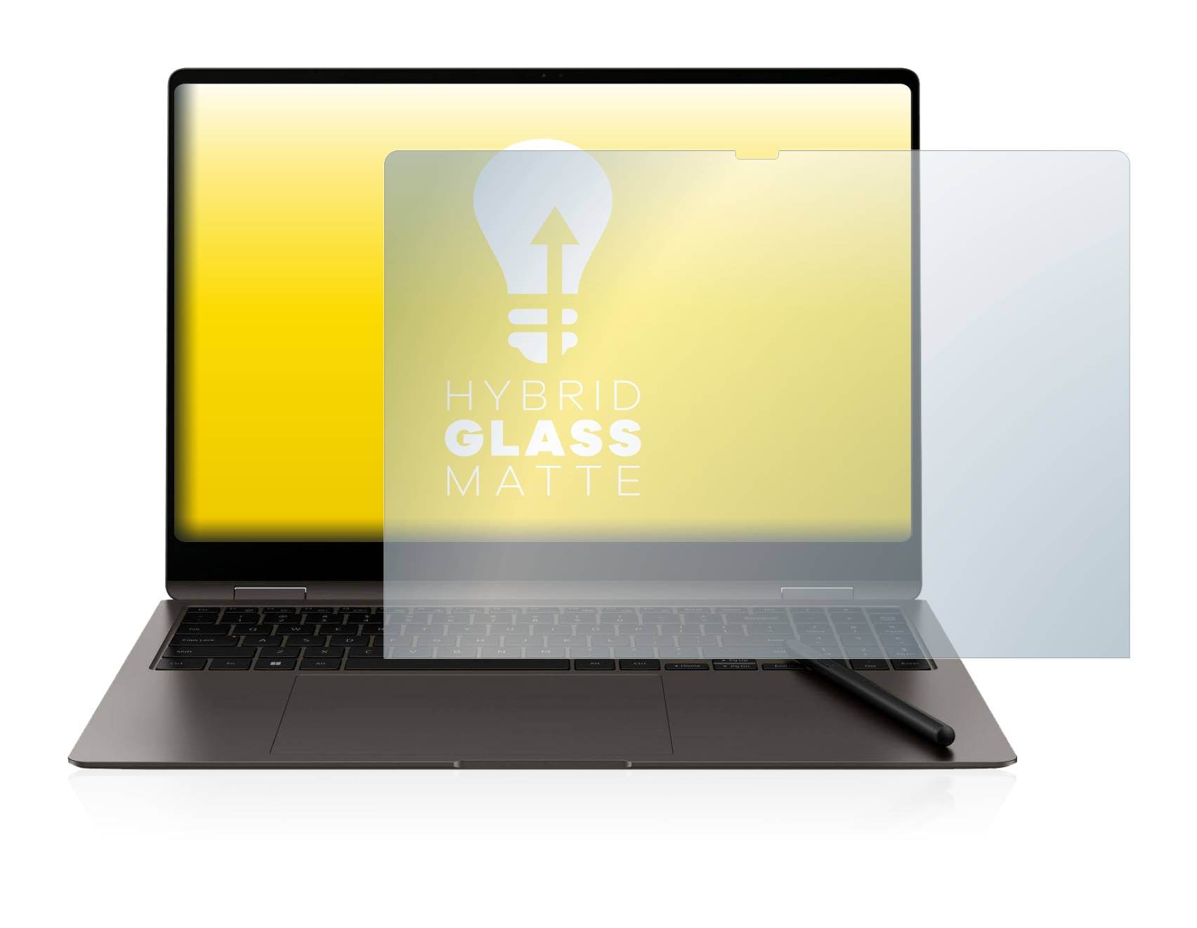 upscreen Hybrid Glas Matt Panzer-Folie für Samsung Galaxy Book3 Pro 360 16