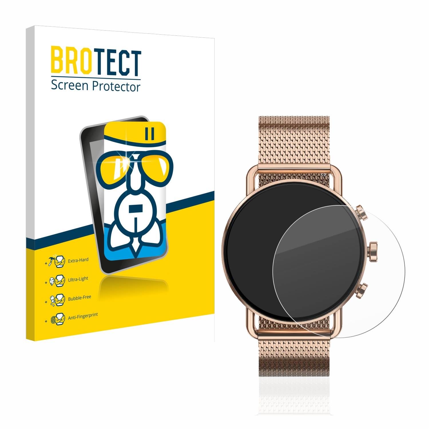 BROTECT AirGlass Glas Panzer-Folie für Skagen Falster Gen 6 (41 mm) - Schutzglas