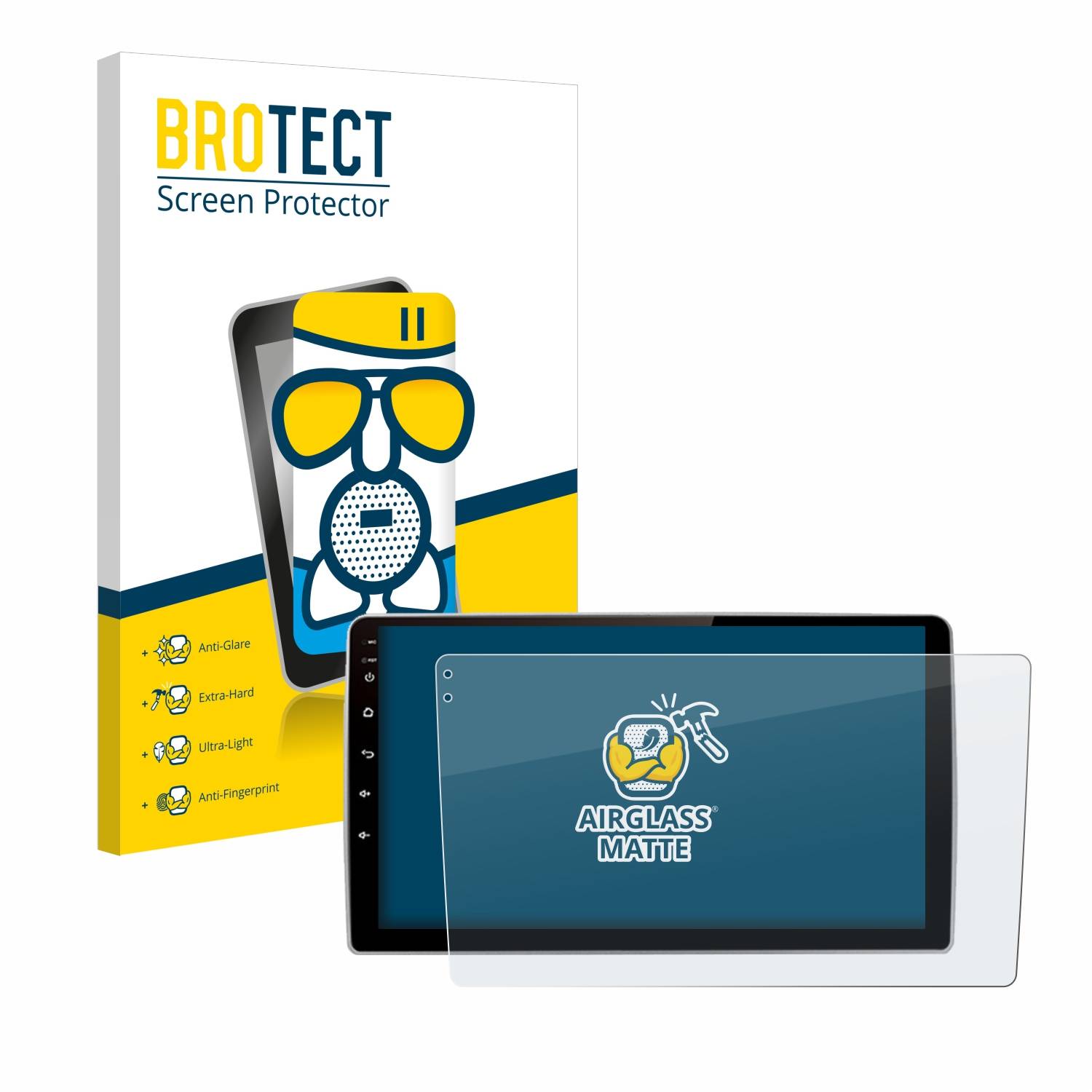 BROTECT AirGlass Flexible Schutz Glas Folie für Junsun V1 pro 9" Matt Entspiegelt