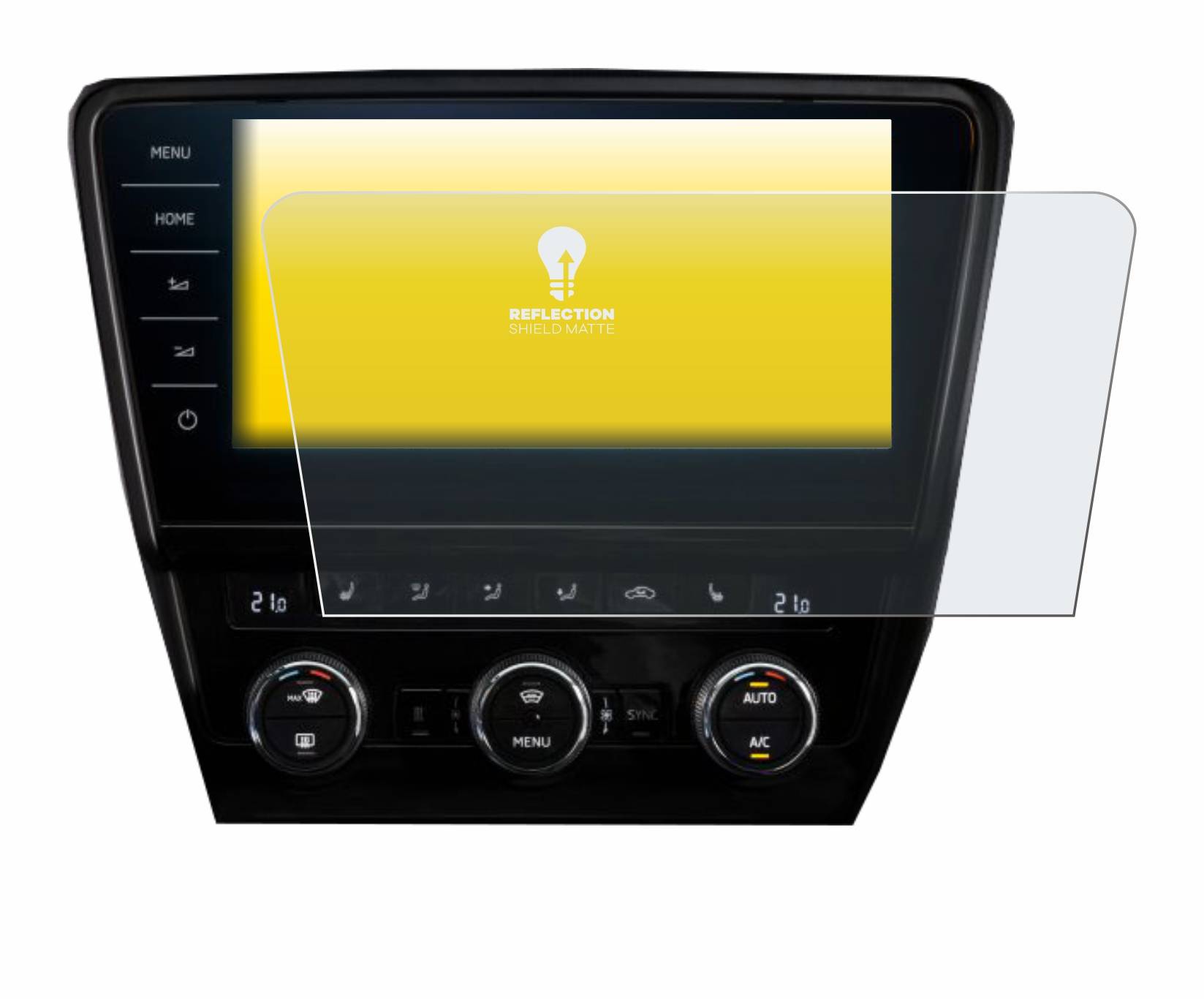 upscreen Reflection Shield Matt Schutzfolie für Skoda Octavia RS 245 2019 Infotainment System 9.2