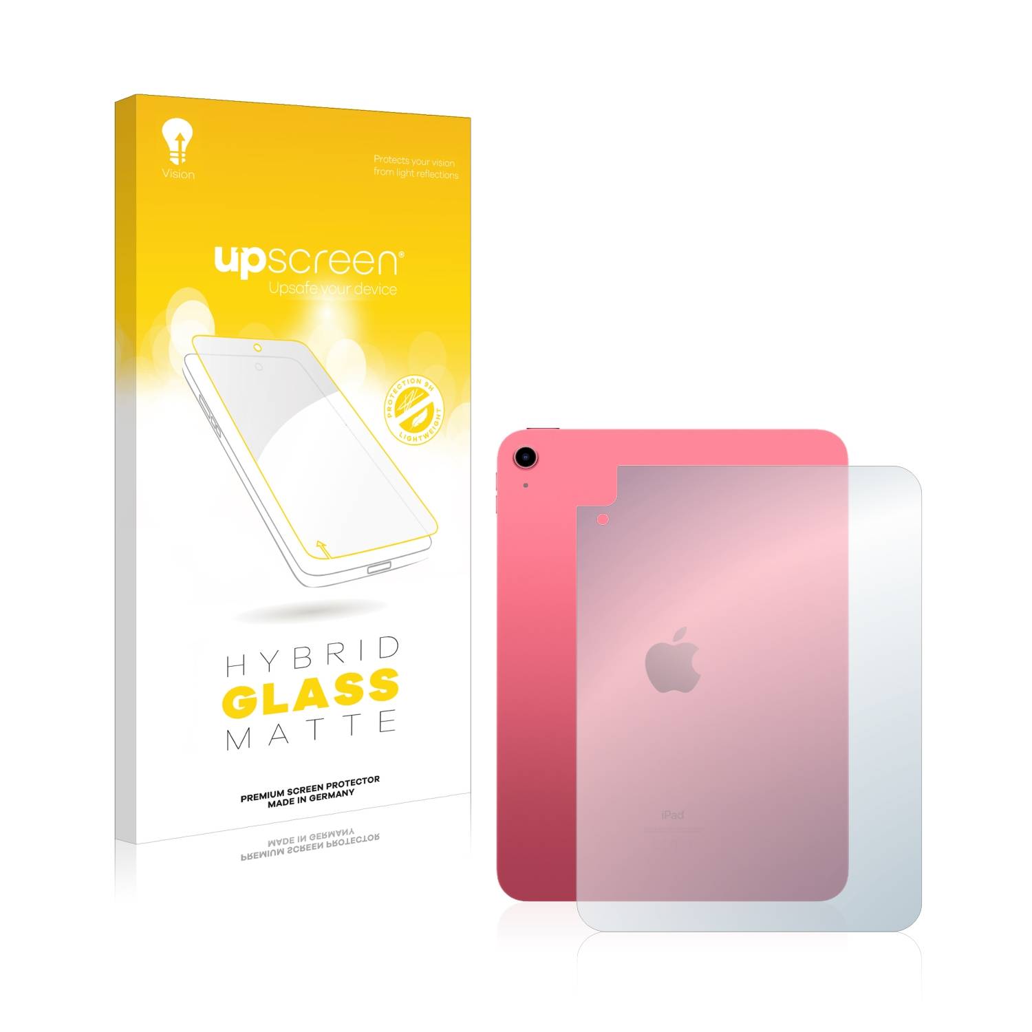 upscreen Hybrid Glas Matt Schutz-Folie für Apple iPad 10.9 2022 WiFi (Rückseite, 10. Gen.)