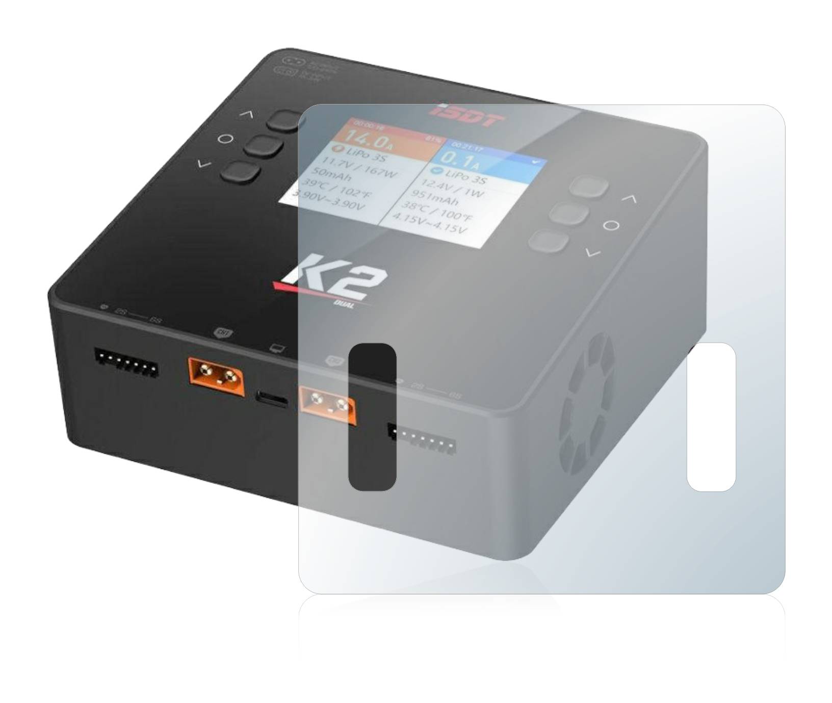upscreen Hybrid Glas Schutz-Folie für ISDT Smart Duo Charger K2