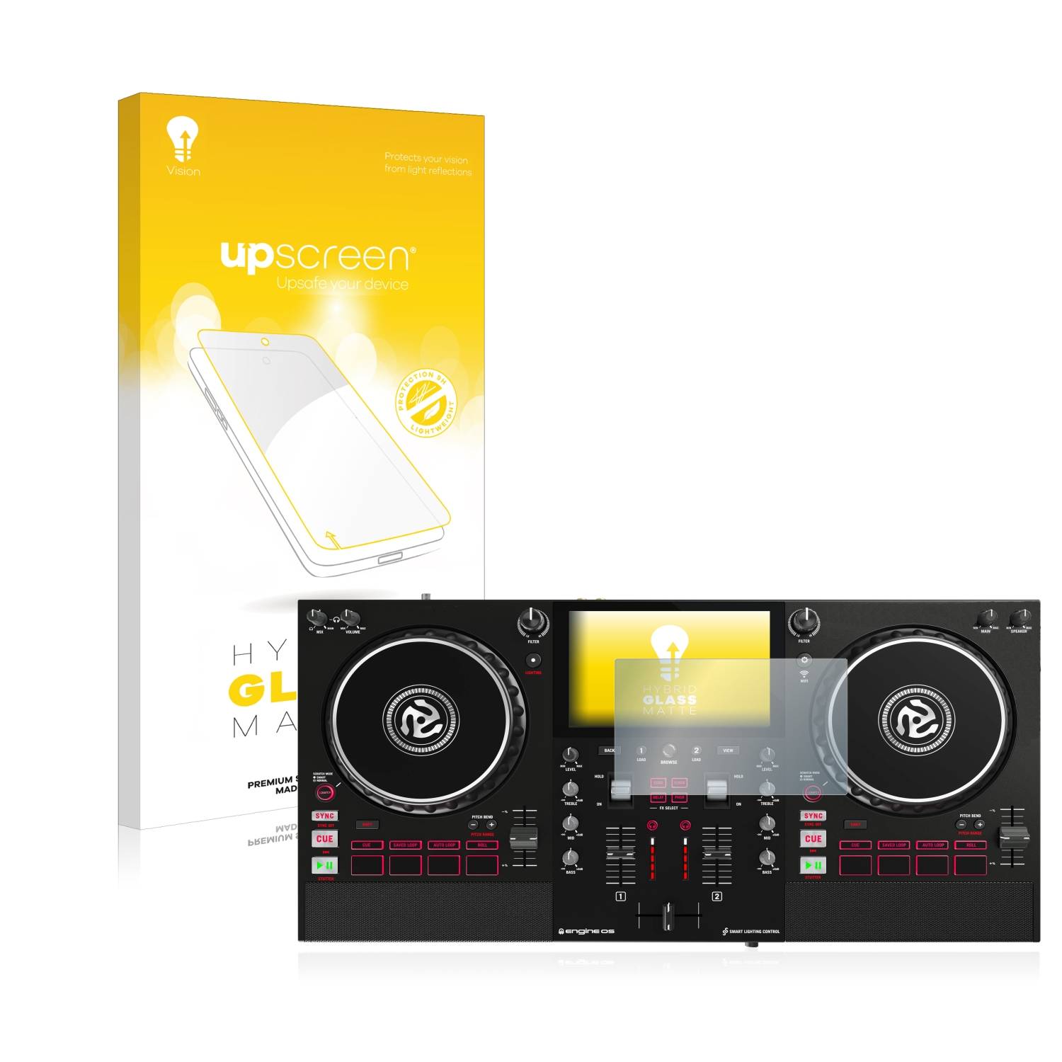upscreen Hybrid Glas Matt Panzer-Folie für Numark Mixstream Pro