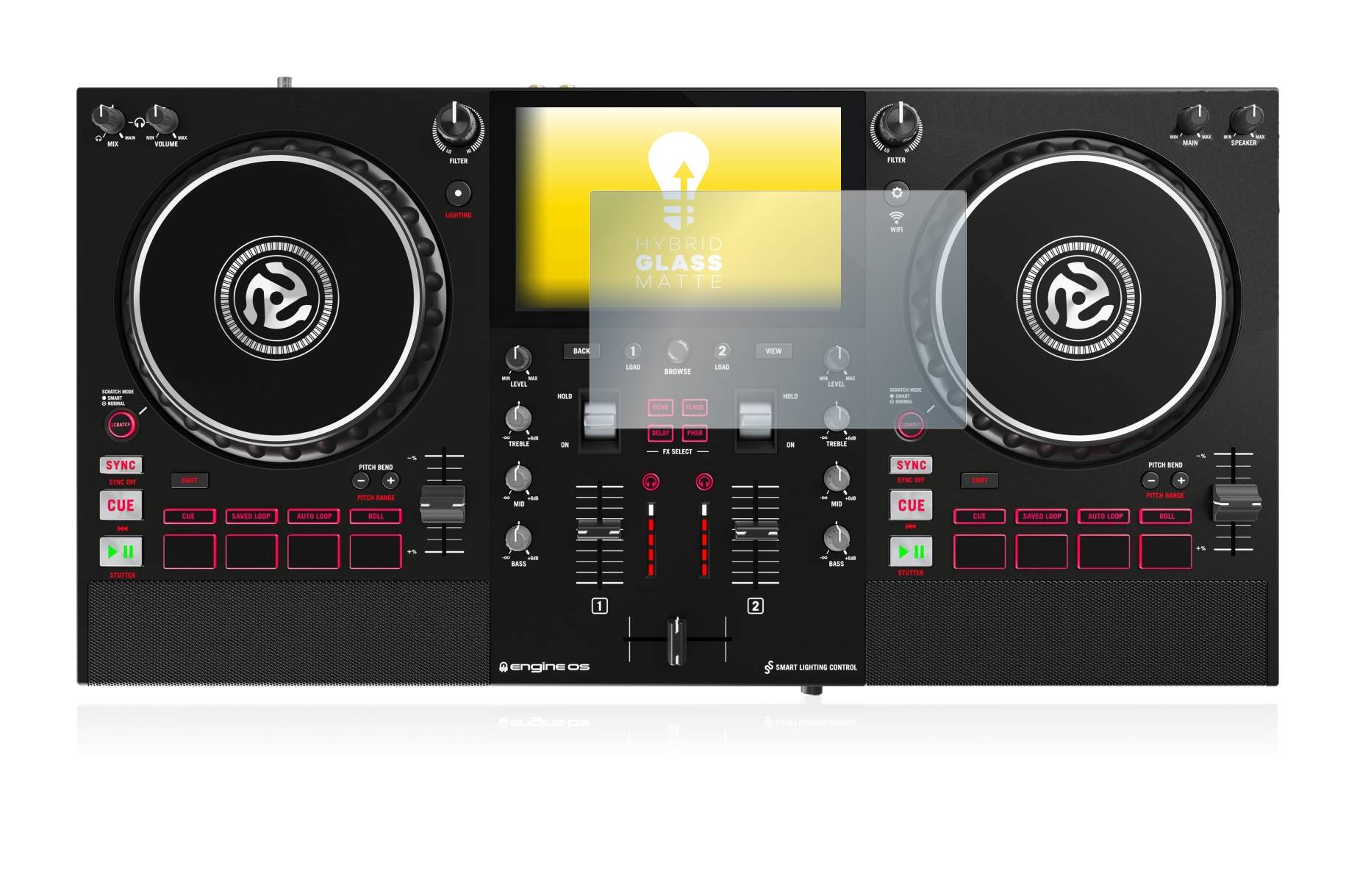 upscreen Hybrid Glas Matt Panzer-Folie für Numark Mixstream Pro