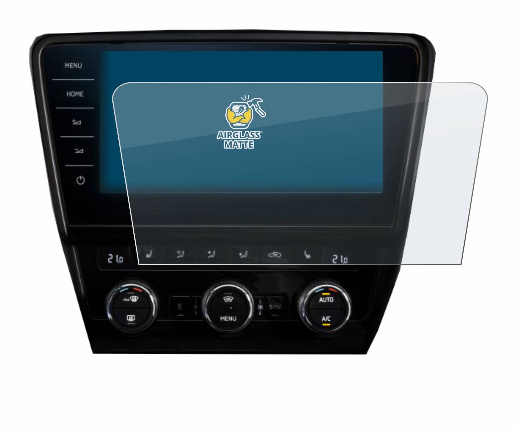 BROTECT AirGlass Matt Glas Schutz Folie für Skoda Octavia RS 245 2019 Infotainment System 9.2