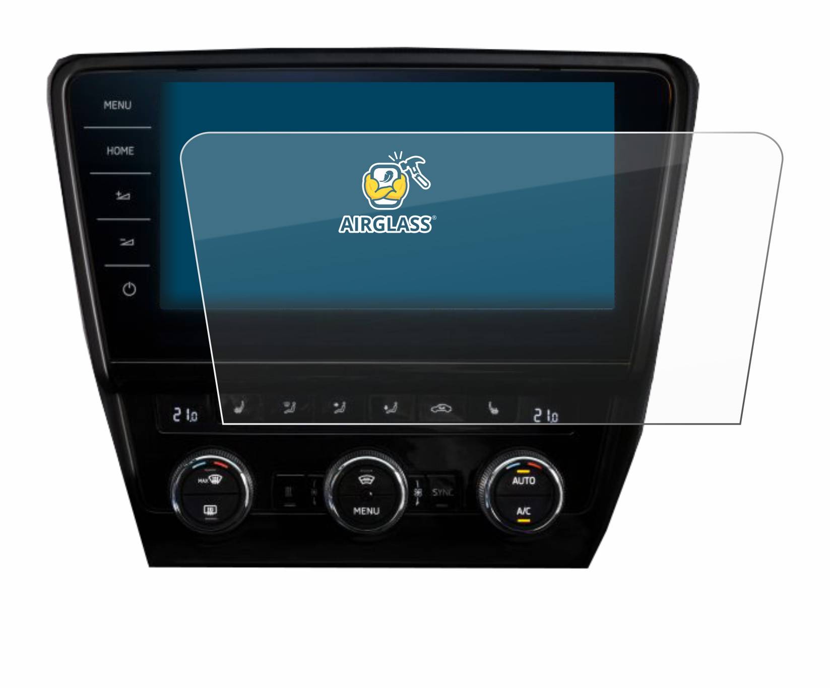 BROTECT AirGlass Glas Schutz-Folie für Skoda Octavia RS 245 2019 Infotainment System 9.2 - Schutzglas