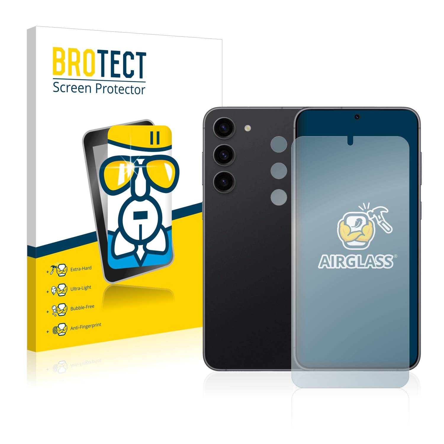 BROTECT AirGlass Glas Schutz-Folie für Samsung Galaxy S23 Plus (Display+Kamera) - Schutzglas