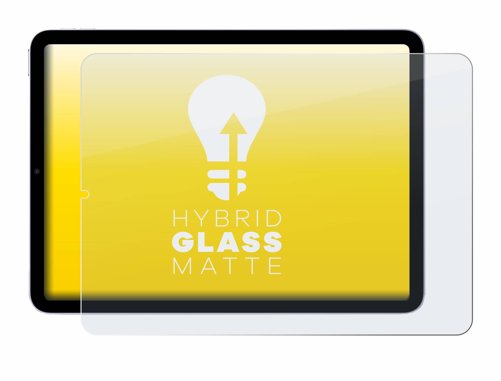upscreen Hybrid Glas Matt Panzer-Folie für Apple iPad Air 5 WiFi 2022 (5. Gen.)