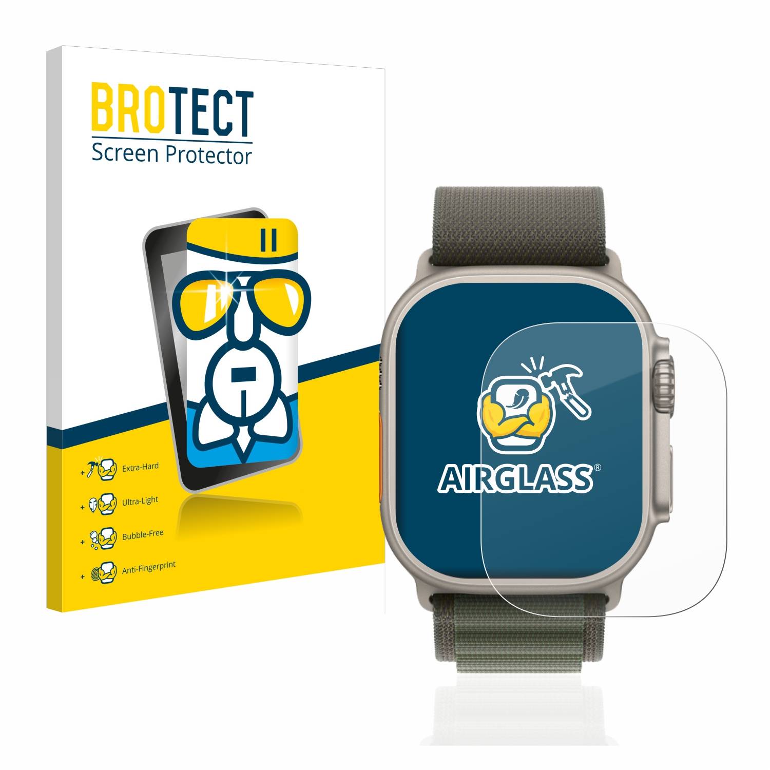 BROTECT AirGlass Glas Schutz-Folie für Apple Watch Ultra (49 mm) - Schutzglas