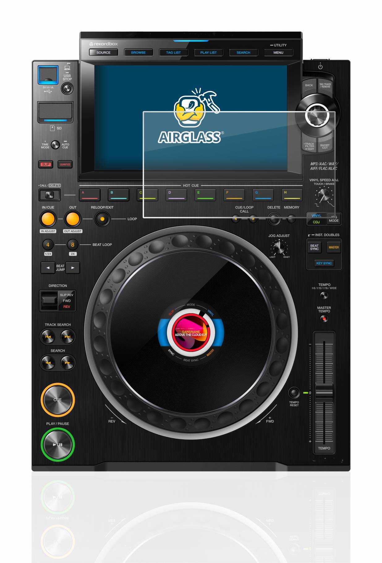 BROTECT AirGlass Flexible Schutz Glas Folie für Pioneer CDJ 3000 Klar Transparent