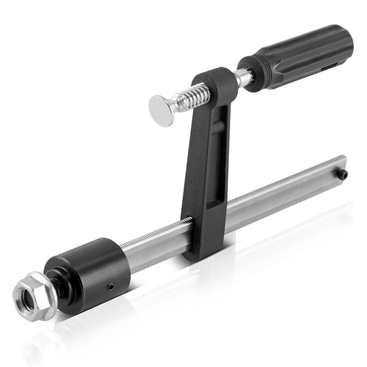 STAHLWERK Spannzwinge / Schraubzwinge 80 x 200 mm mit Fixierbolzen, Anschlag