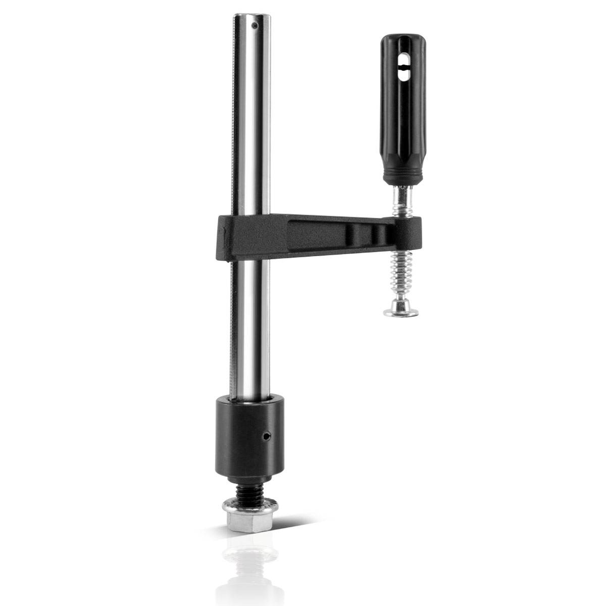 STAHLWERK Spannzwinge / Schraubzwinge 80 x 200 mm mit Fixierbolzen, Anschlag