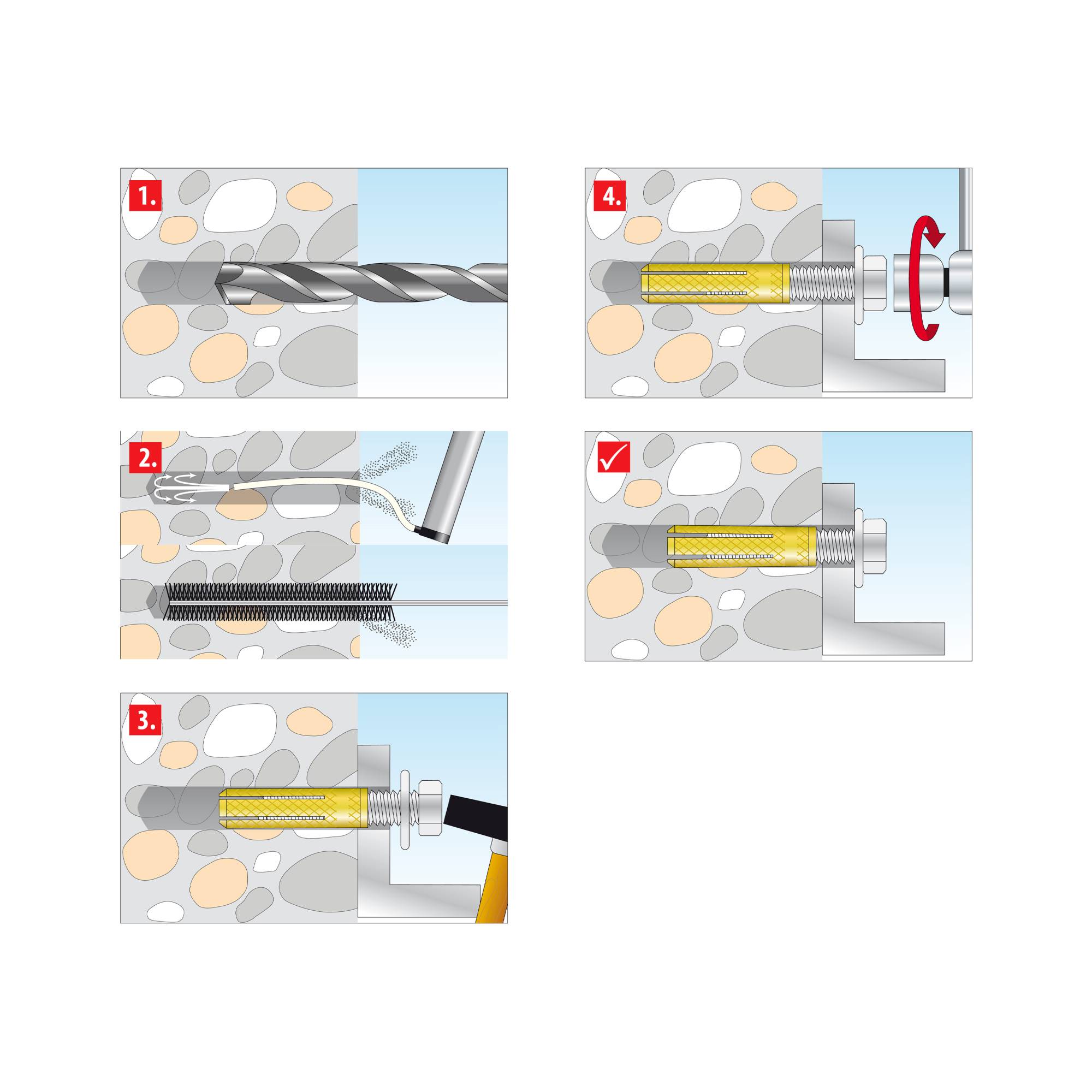 TOX Messing-Spreizdübel Metrix Innengewindedübel für Vollbaustoffe M6x22 mm Kleinpack - 25 Stück