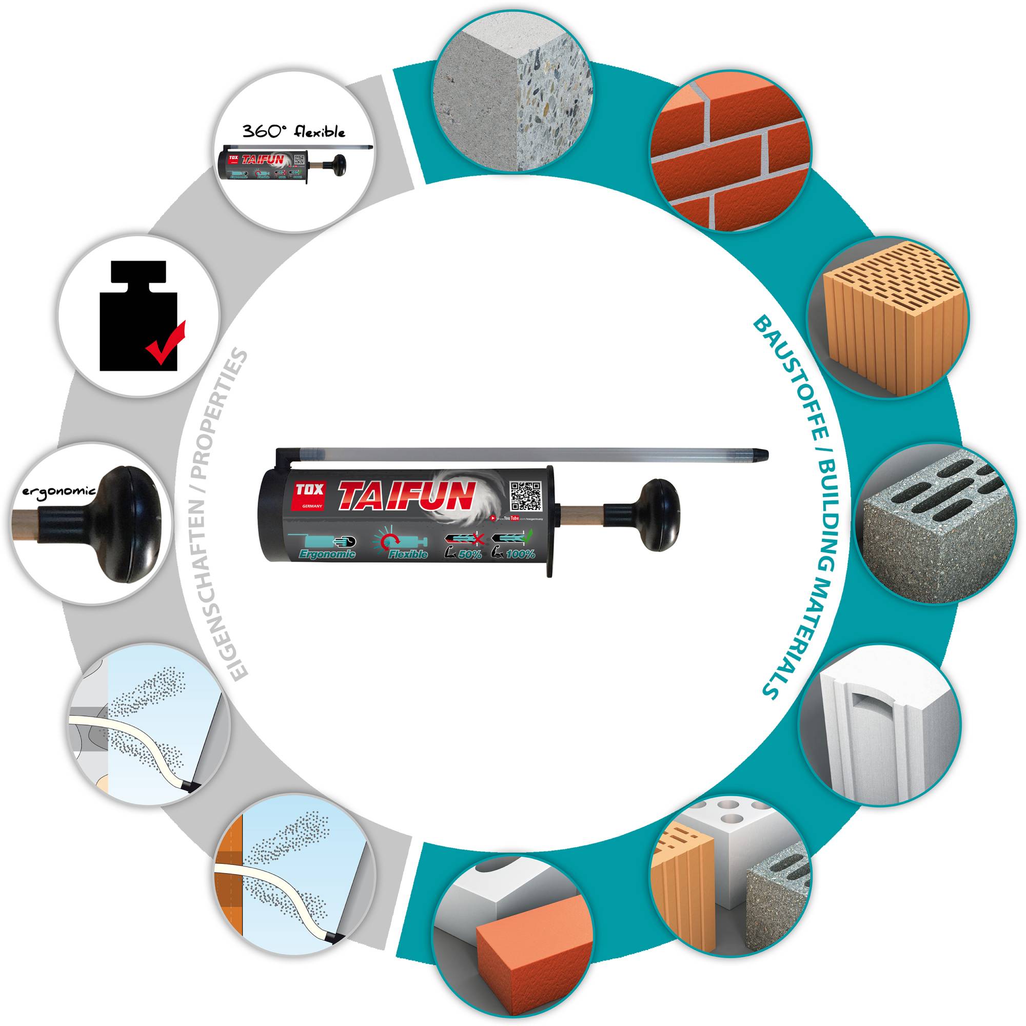 TOX Ausbläser Taifun Ausblaspumpe zur Bohrlochreinigung in Beton und Mauerwerk 240 ml