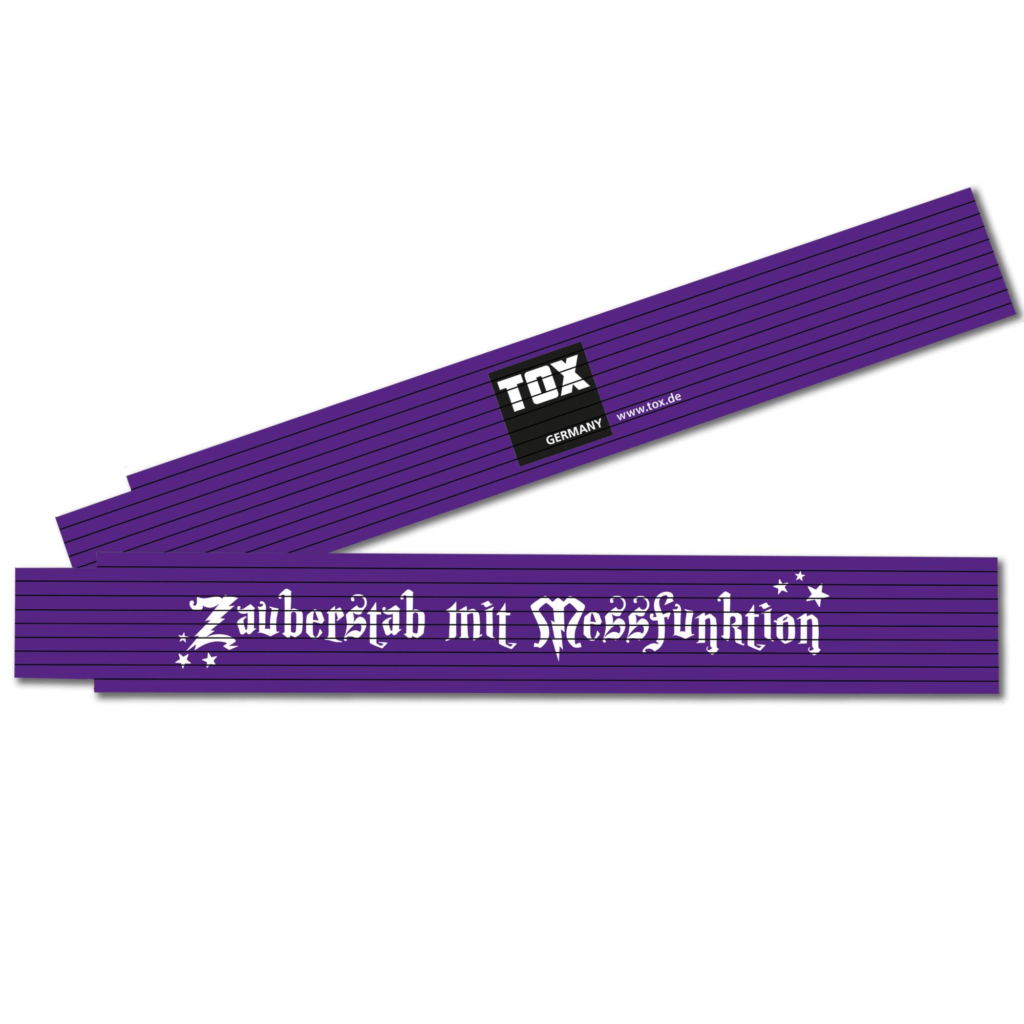 TOX Meterstab Zollstock Gliedermaßstab mit Aufdruck "Zauberstab mit Messfunktion"