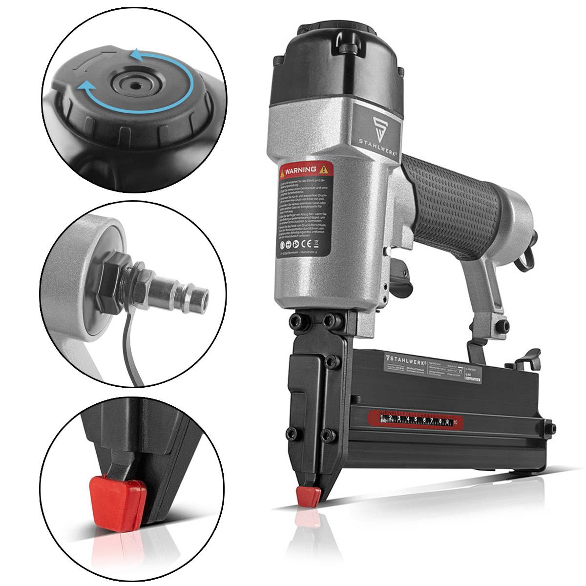 STAHLWERK Druckluft Nagler DN-50 ST 2 in 1 mit 5-7 Bar Arbeitsdruck