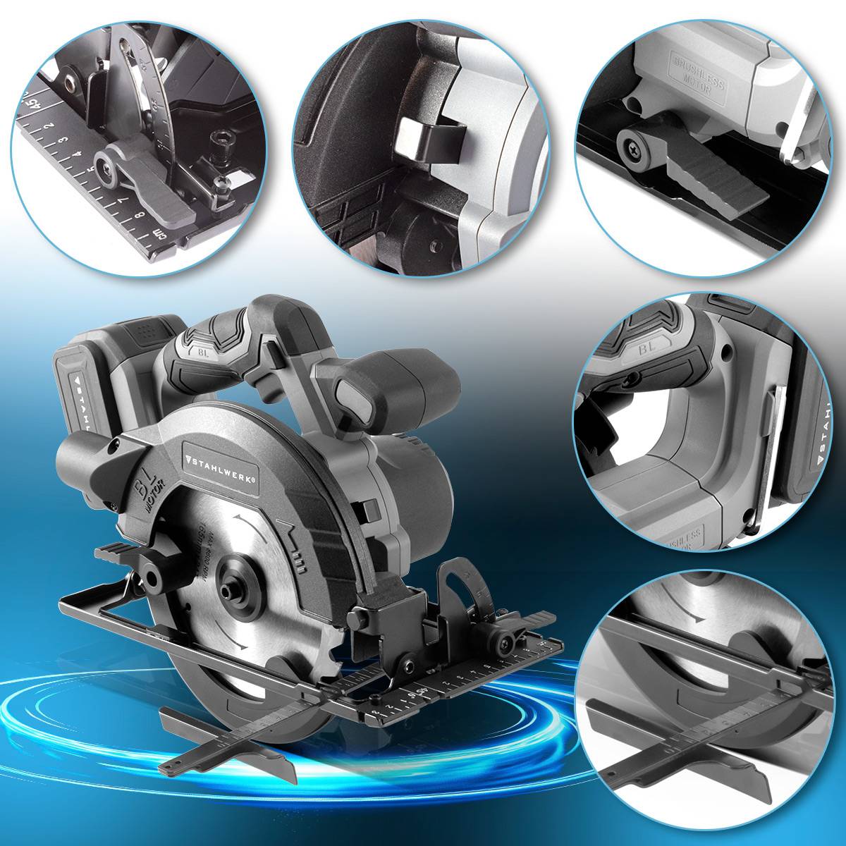 STAHLWERK Akku-Handkreissäge AKS-20 ST Brushless 900 Watt und 4.500 U/min