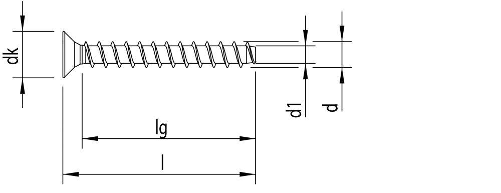 HECO MULTI-MONTI-plus F Betonschraube Stahl verzinkt Senkkopf T25 - 5 x 60 mm - 200 Stück