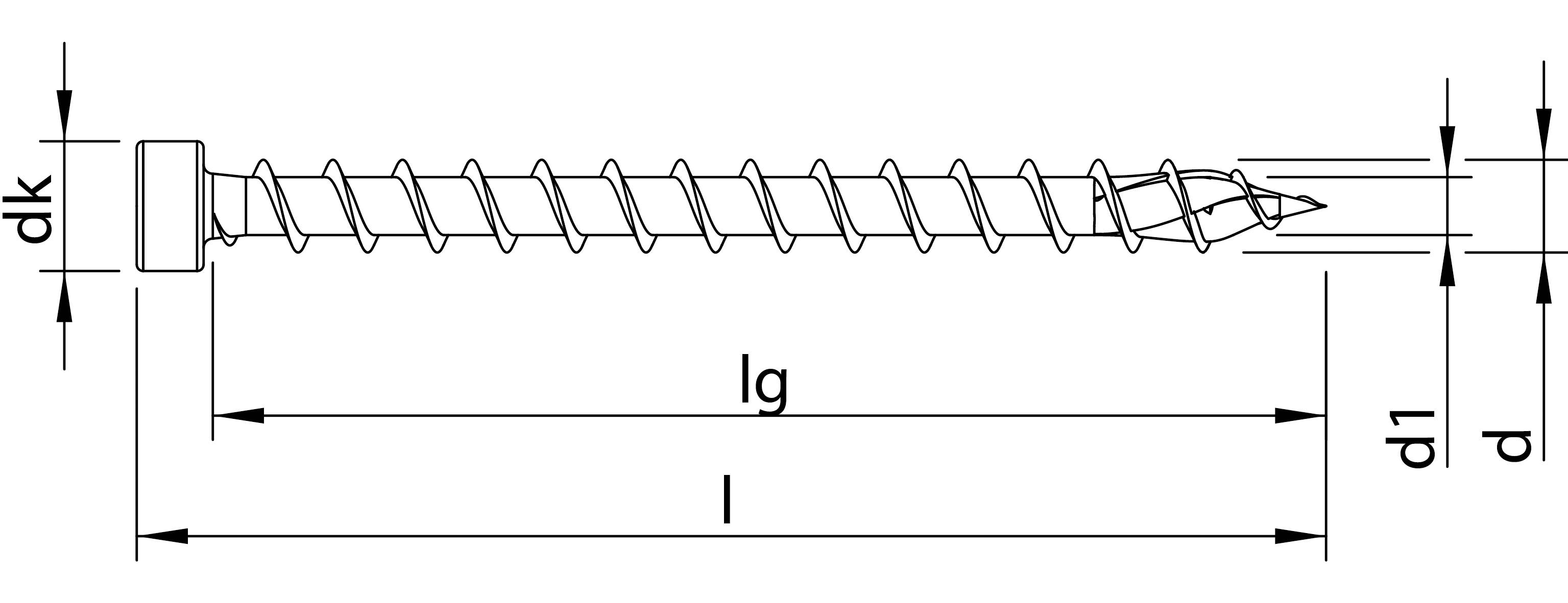 HECO-TOPIX-plus Holzbauschraube Stahl verzinkt Zylinderkopf TX Vollgewinde 8x260 - 50 Stück
