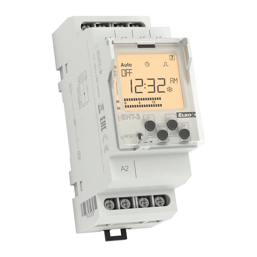 ELKO EP SHT-3 /UNI Digitale Zeitschaltuhr mit Jahresprogramm, 12-240V AC/DC
