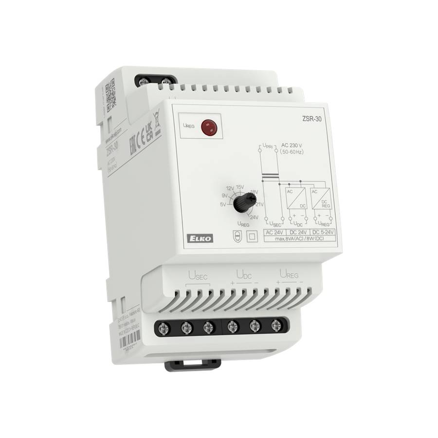 ELKO EP ZSR-30 Netzgerät, DC 5-24V stabilisiert, AC 24V, 8W, DIN-Schiene
