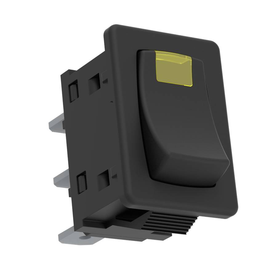 ELKO EP USS-09 Schalter mit gelber Glimmlampe, 6 A, 250 V AC