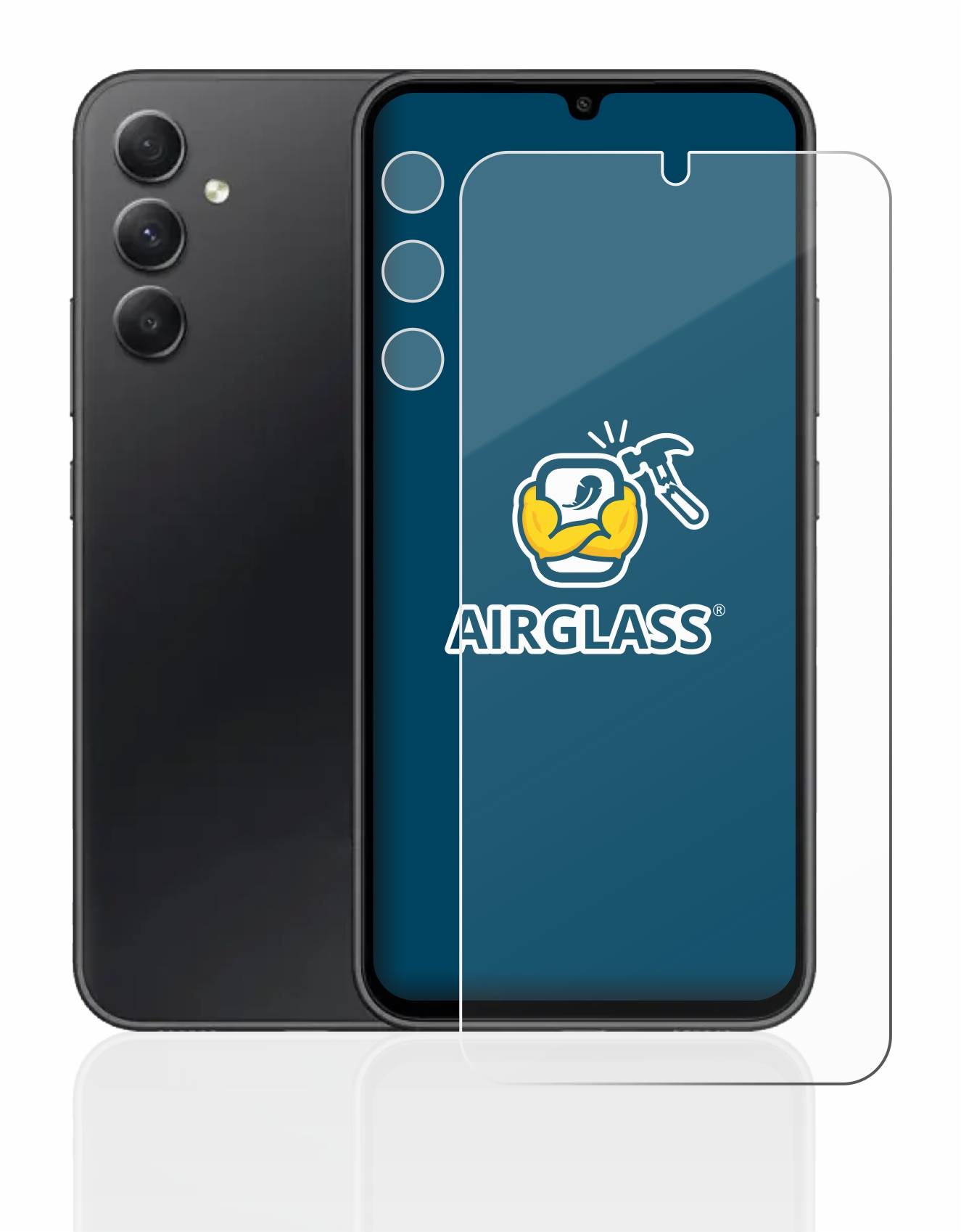 BROTECT AirGlass Glas Schutz-Folie für Samsung Galaxy A34 5G (Display+Kamera) - Schutzglas