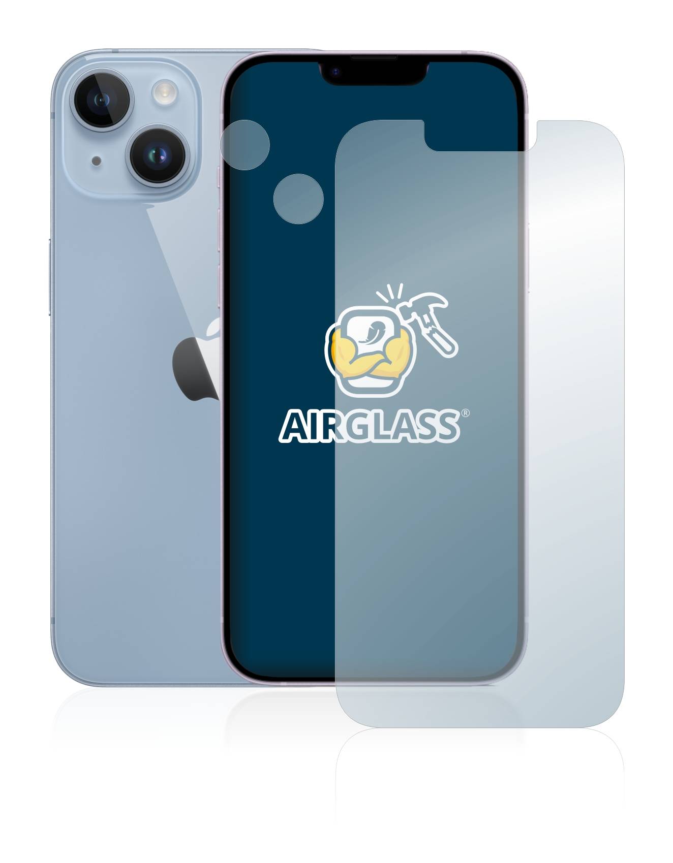 BROTECT AirGlass Glas Schutz-Folie für Apple iPhone 14 (Display+Kamera) - Schutzglas
