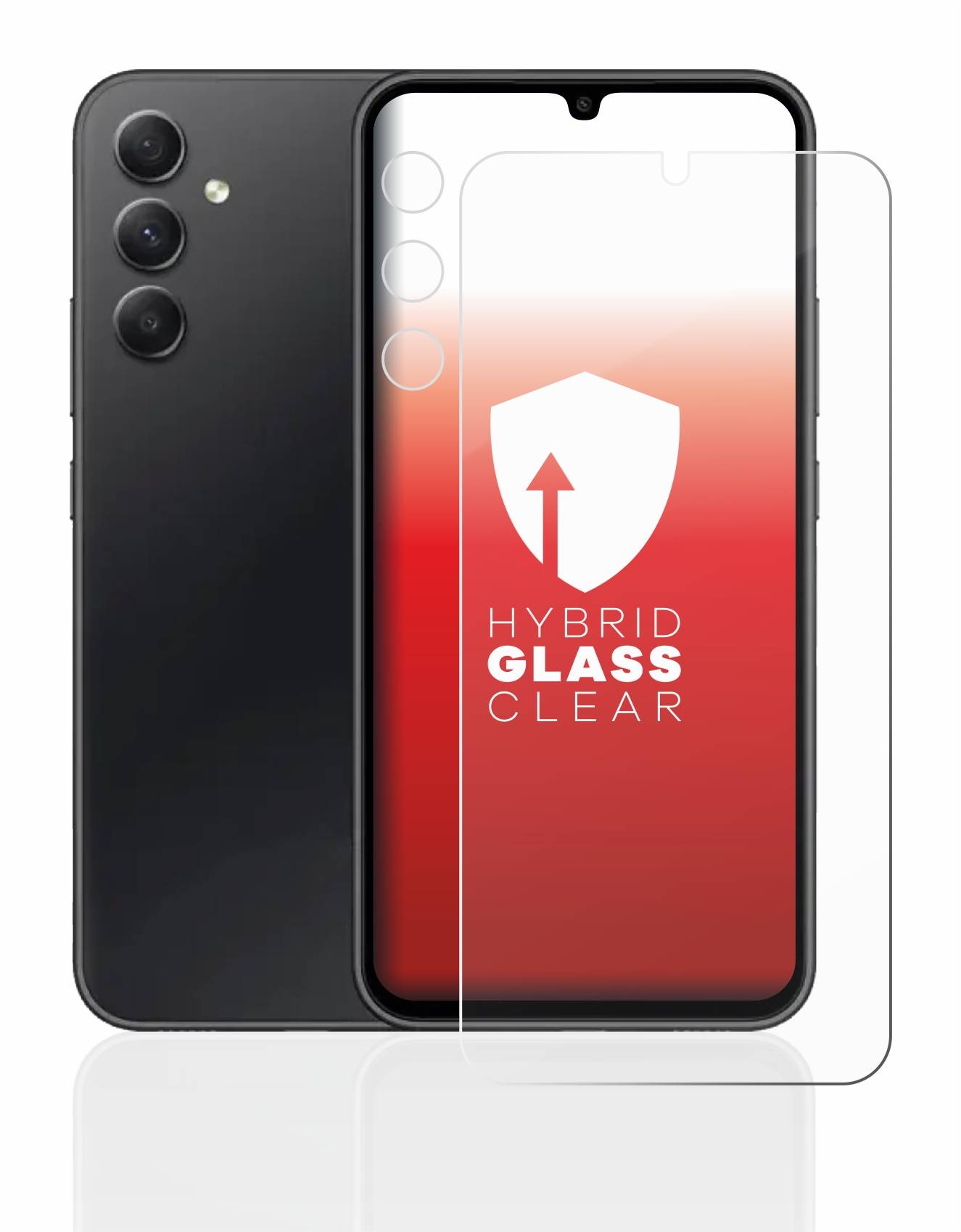upscreen Hybrid Glas Schutz-Folie für Samsung Galaxy A34 5G (Display+Kamera)