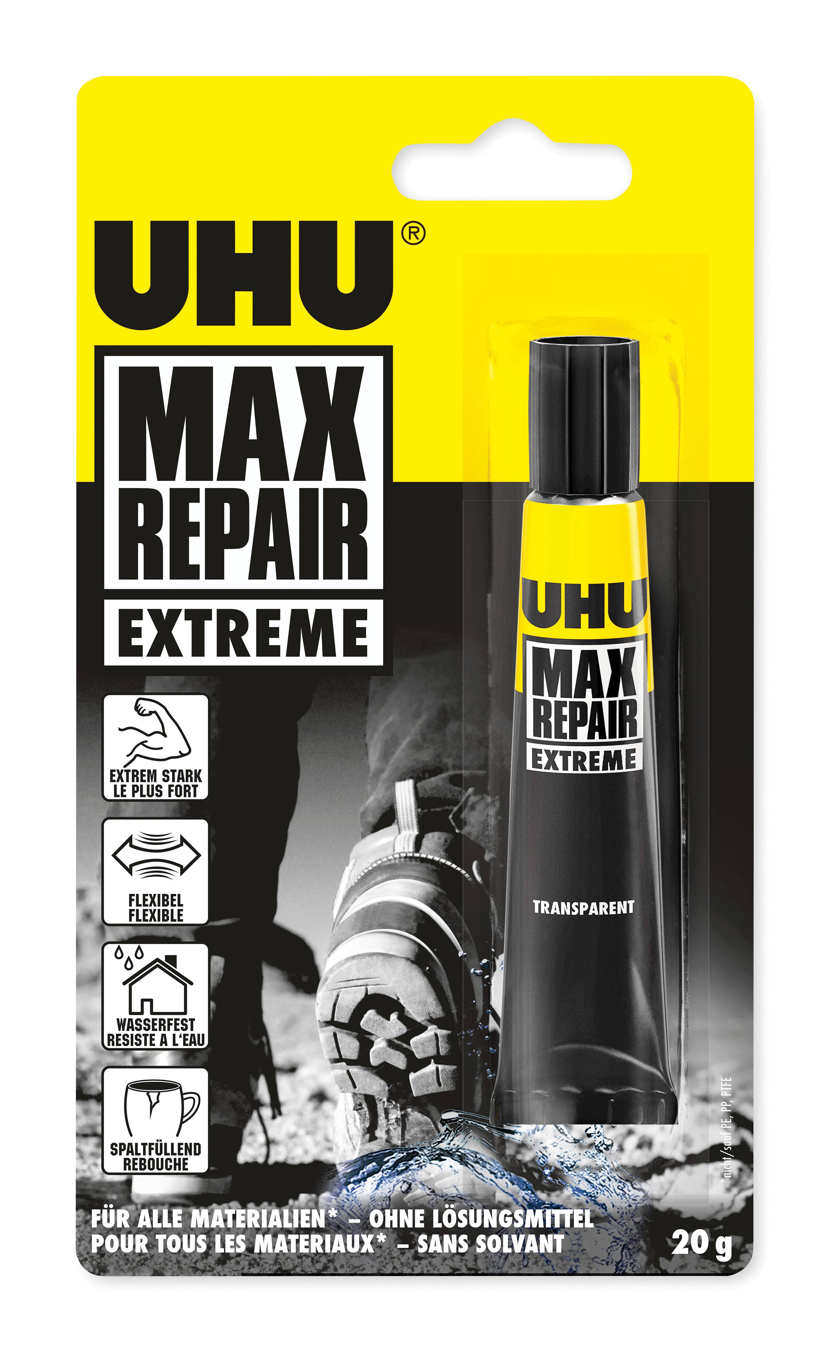 UHU Max Repair Extreme, Paste, 24 h, Sichtverpackung, Lösungsmittel